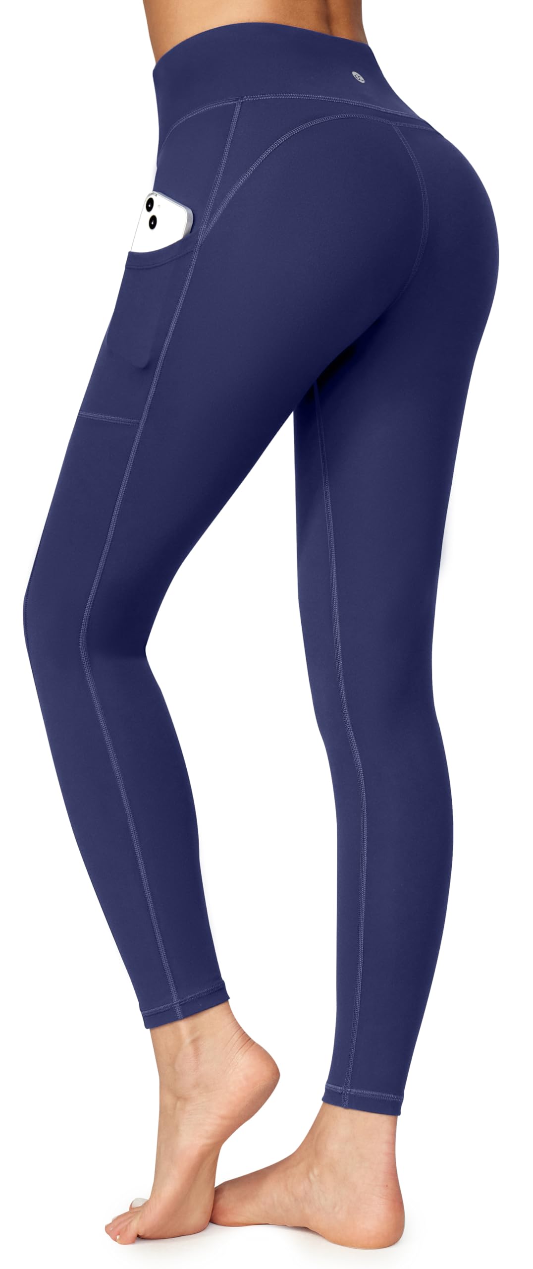 Ewedoos High Waist Yoga Pants with Pockets - Women's Tummy Control Workout Leggings - Compression Fitness Pants for Running, Gym & Lounge