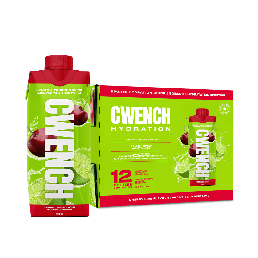 Cwench Sports Drink 12 Pack 500ml - Cherry Lime Flavor | Hydration & Energy Boost for Athletes | Post-Workout Recovery & Outdoor Activities