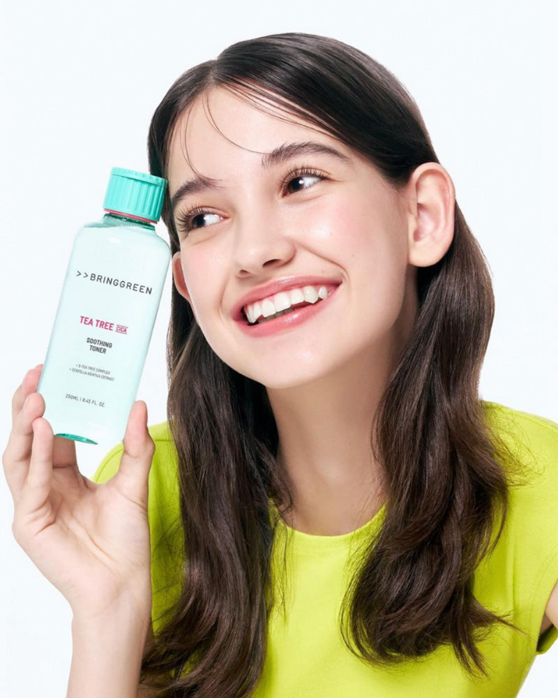 BRING GREEN Tea Tree Cica Soothing Toner for Acne-Prone Skin - Hydrating Facial Toner with Natural Ingredients for Sensitive Skin Care - Perfect for Daily Skincare Routine & Post-Workout Refreshment