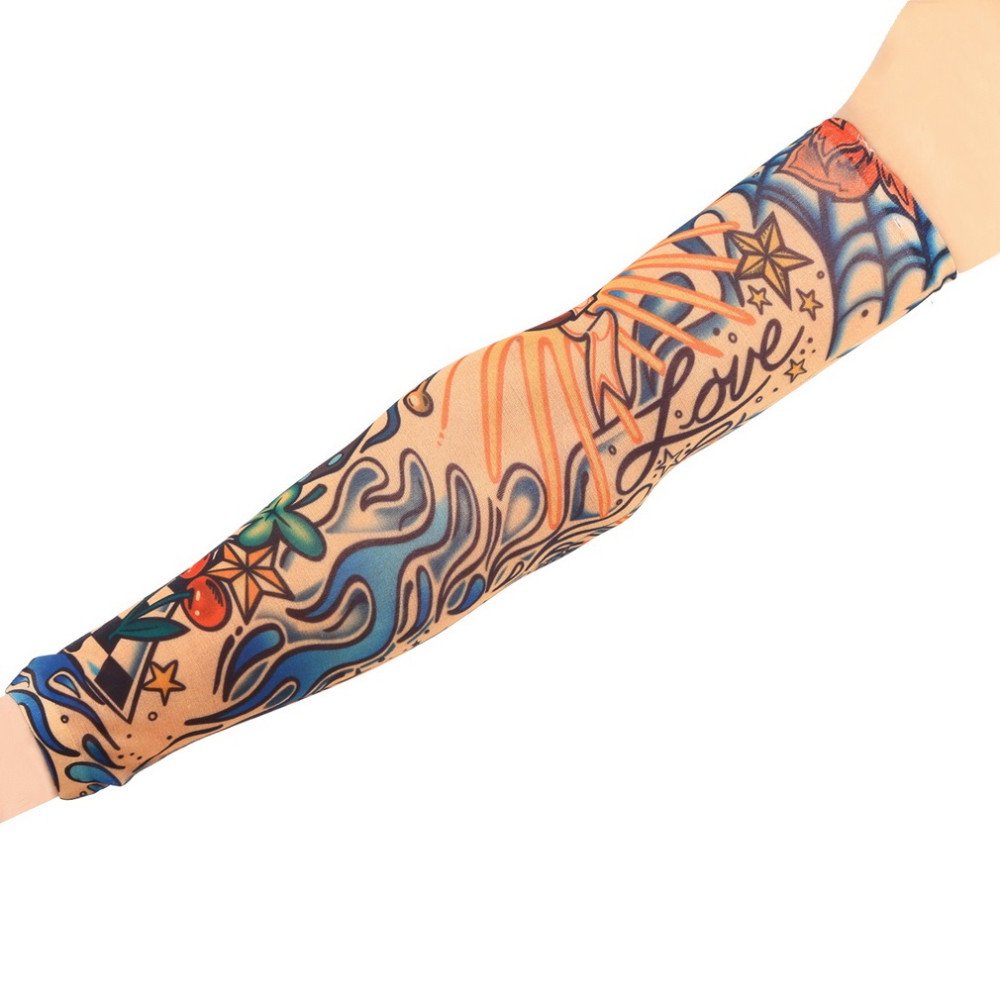 LKXHarleya Temporary Fake Tattoo Sleeves - Realistic Arm Stockings for Costume Parties, Cosplay & Halloween Accessories - Waterproof & Reusable Tattoo Arm Covers for Men & Women