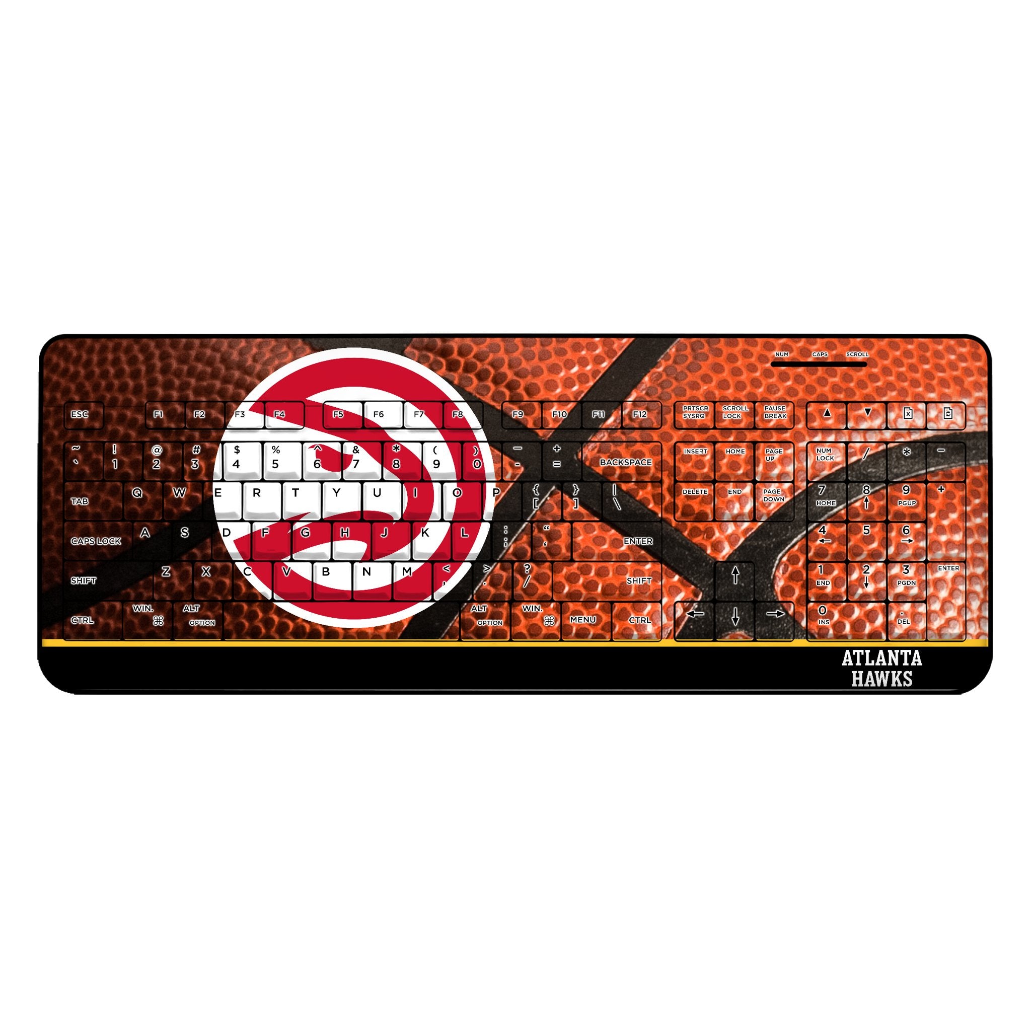 Atlanta Hawks NBA Wireless USB Keyboard for PC & Laptop - Perfect for Gaming, Office Work & Basketball Fans