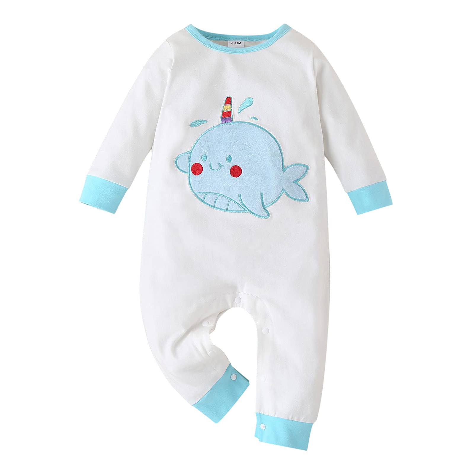Fdrone Baby Girls & Boys Animal Cartoon Romper Jumpsuit - Soft Cotton Playsuit for Infants 3-6 Months (White) | Perfect for Playtime, Photo Shoots & Everyday Wear