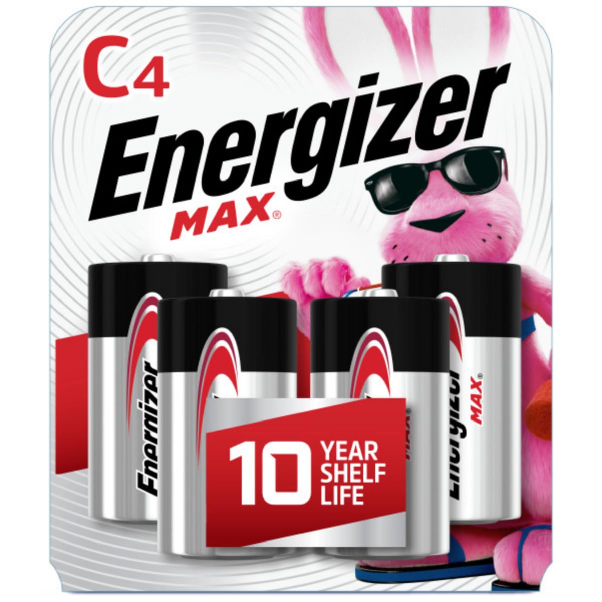 Energizer Max C Batteries - Premium Alkaline C Cell Batteries (4 Pack) for Flashlights, Toys, and Electronic Devices - Long-Lasting Power Supply