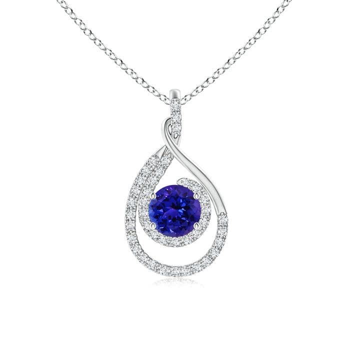 Angara Natural Tanzanite Pendant Necklace for Women - 14K Solid Gold/Platinum December Birthstone Jewelry | Elegant Gift for Her, Birthday, Wedding Anniversary | Perfect for Special Occasions & Everyday Wear