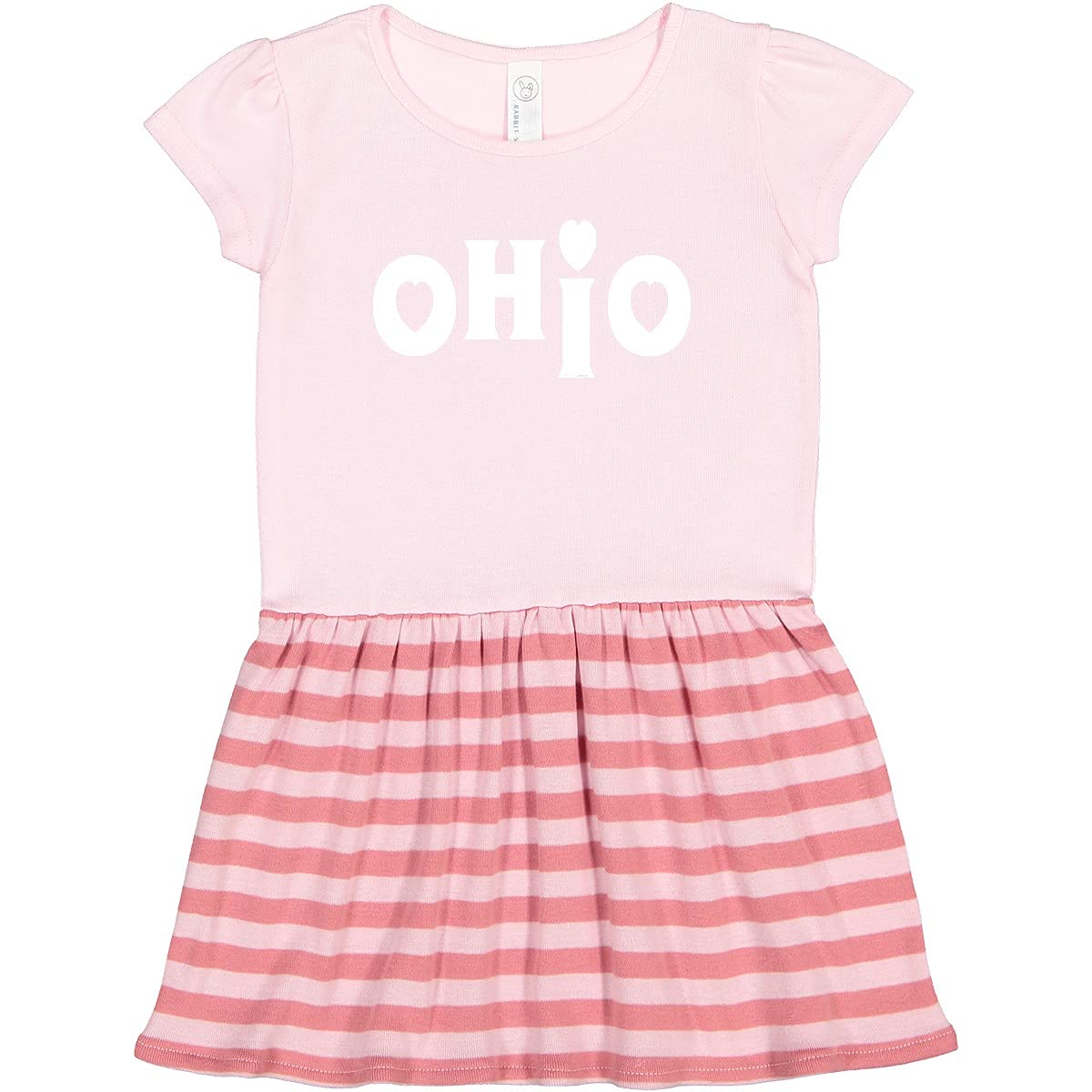 Inktastic Ohio Hearts White Text Toddler Dress - Cute Casual Outfit for Girls, Baby Shower & Family Photos | Soft Cotton Comfort for Everyday Wear