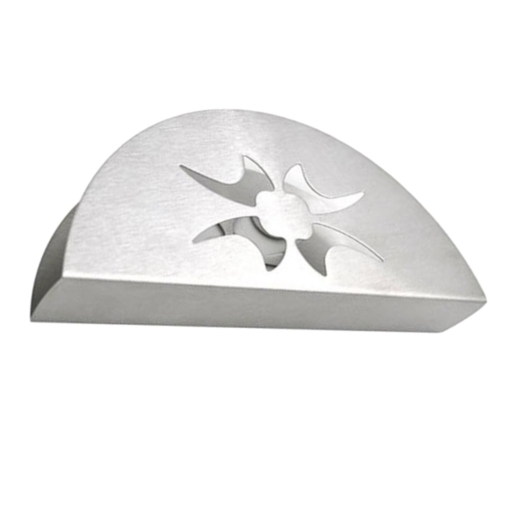 Stainless Steel Fan-Shaped Facial Tissue Box Holder - Elegant Flower Design (15x2.5x6cm) | Perfect for Bathroom, Living Room & Office Decor | Durable Napkin Dispenser for Home & Commercial Use