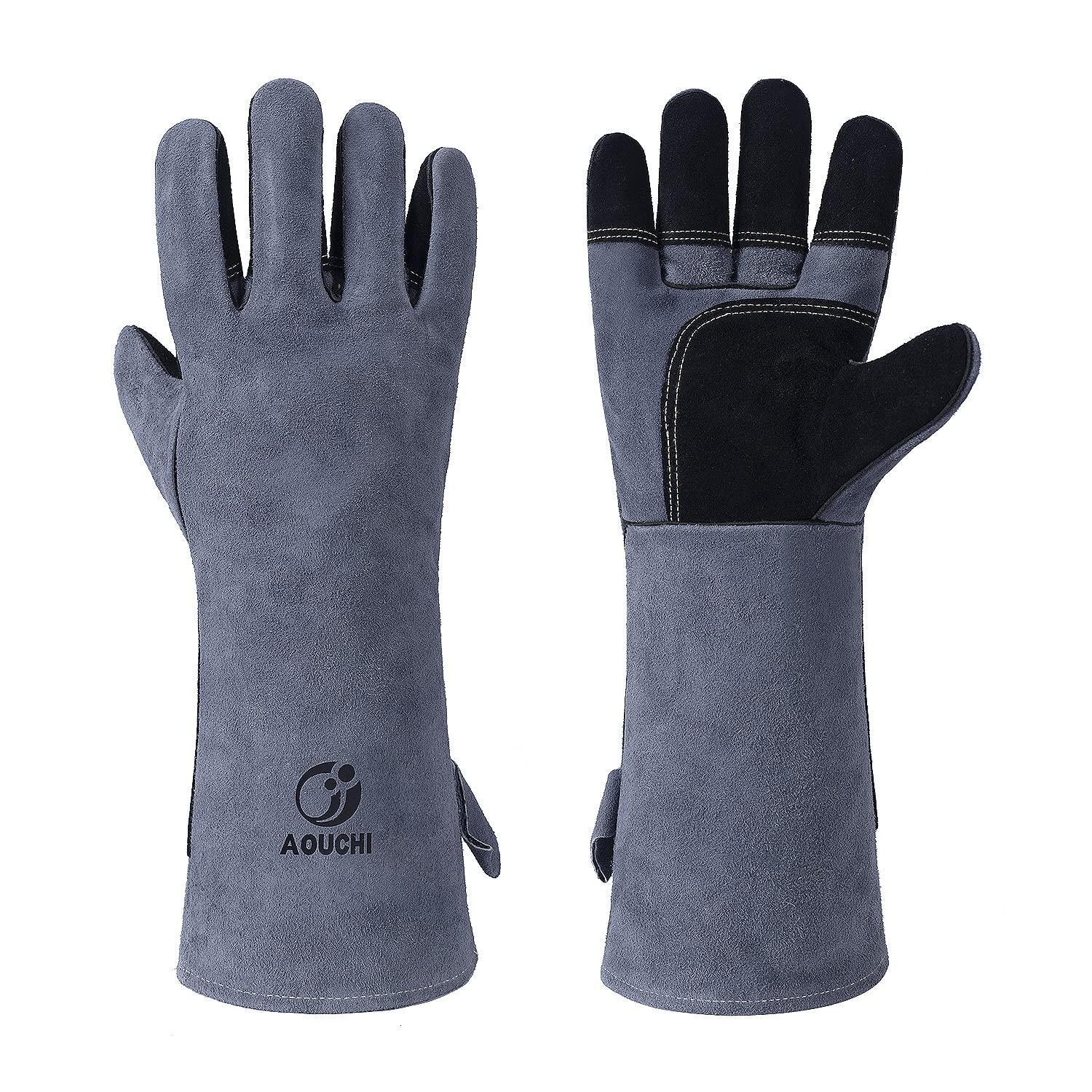 High Heat Resistant Leather Welding Gloves for Men & Women - 662℉ Fireproof Long Sleeve Work Gloves for Tig/Mig/Stick Welding, BBQ, Fireplace, Wood Stove & Animal Handling - Ideal for Metalworking, Grilling & Outdoor Activities