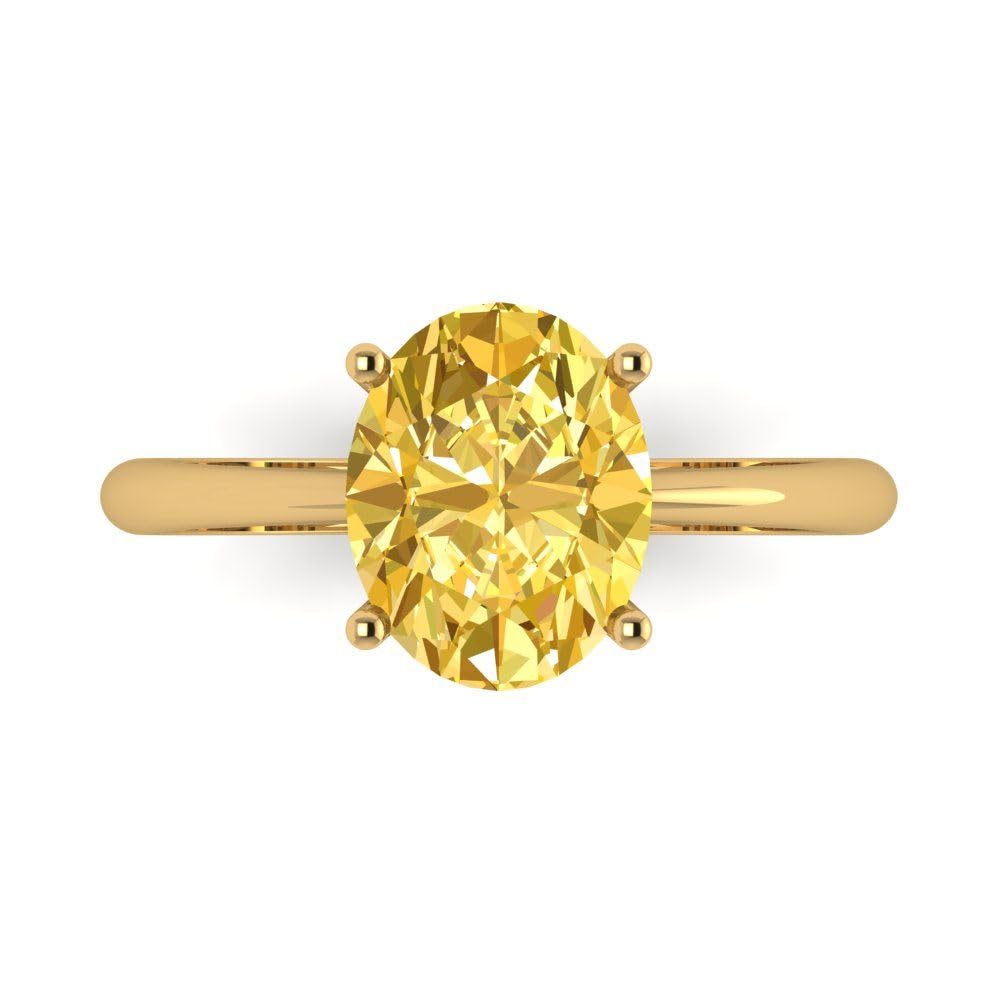 2.5ct Oval Citrine Ring 18K Gold for Engagement & Wedding