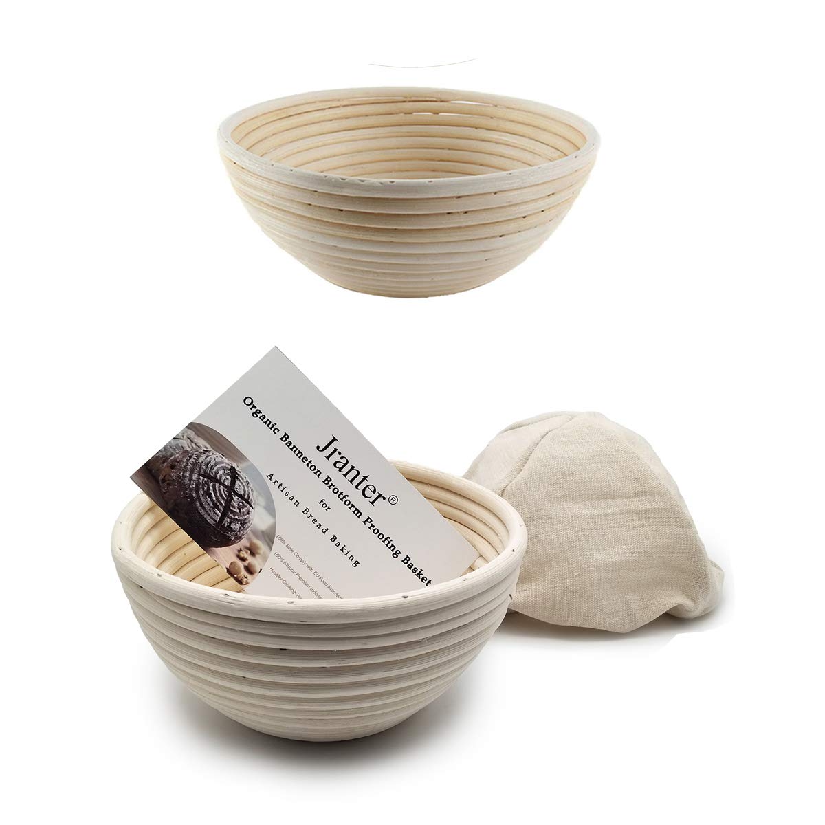 5 Inch Round Bread Banneton Proofing Basket with Linen Liner - Handmade Rattan Dough Rising Bowl for Sourdough Baking | Perfect for Professional & Home Bakers | Ideal for Artisan Bread Making, Sourdough Proofing, and Homemade Bakery (7x2 Inch)
