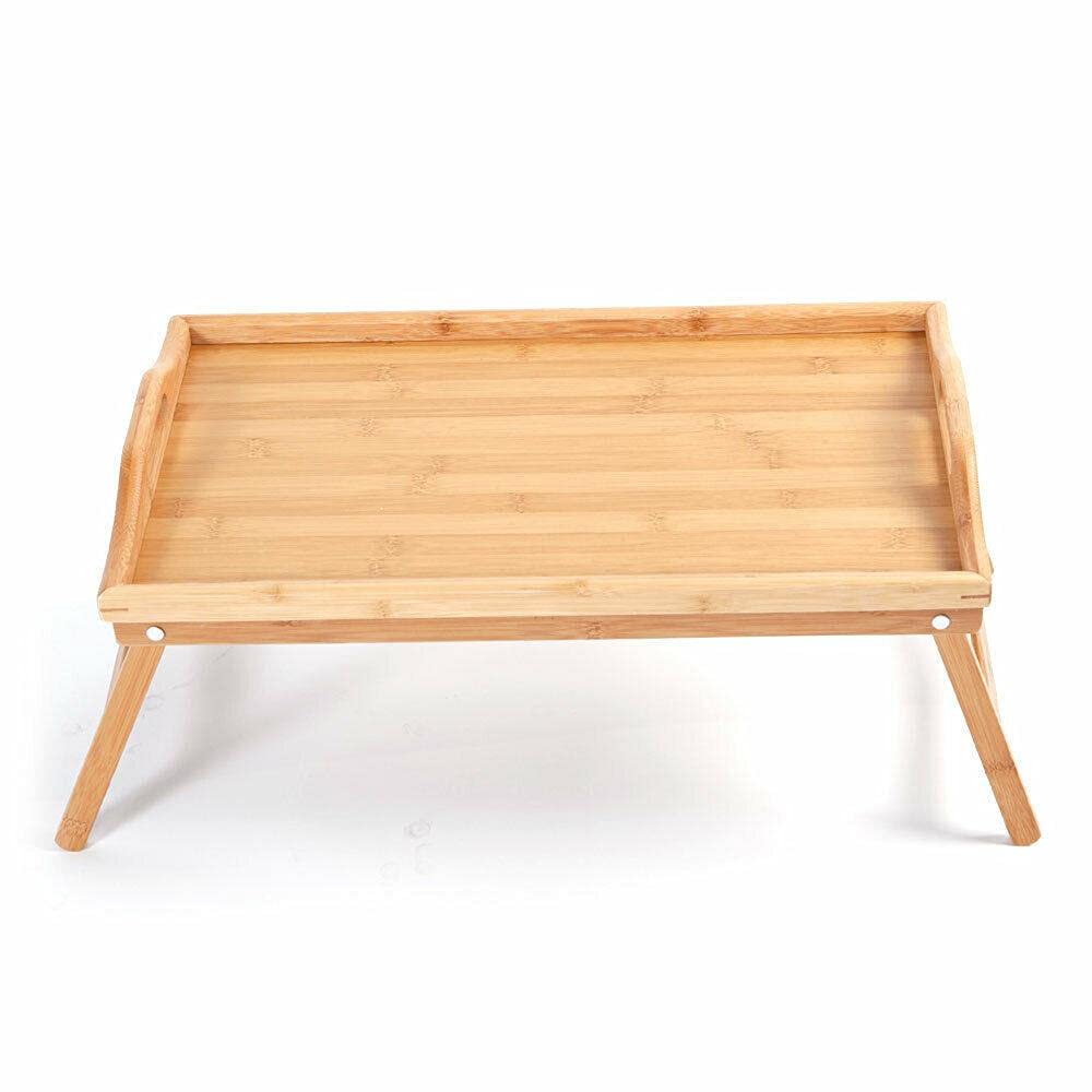 Foldable Bamboo Lap Tray with Legs - Portable Breakfast in Bed Tray, Laptop Stand & Serving Tray for Coffee Table, Bedroom, Office - Lightweight & Decorative Multi-Purpose Desk Tray (Perfect for Breakfast in Bed, Working Remotely, or Serving Snacks)