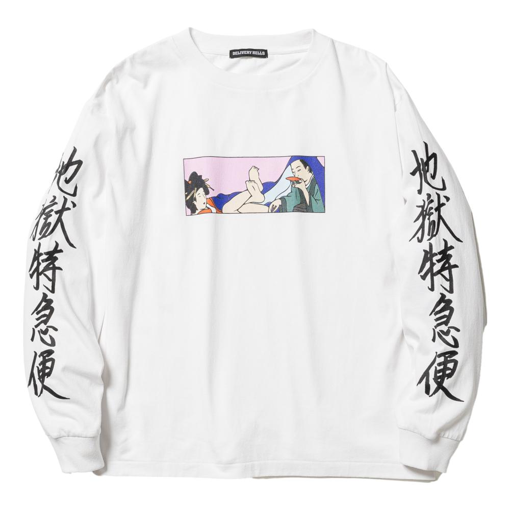 FLAGSTUFF Hell Express Style 1 Long Sleeve T-Shirt - White | Anime Streetwear for Casual Wear & Cosplay