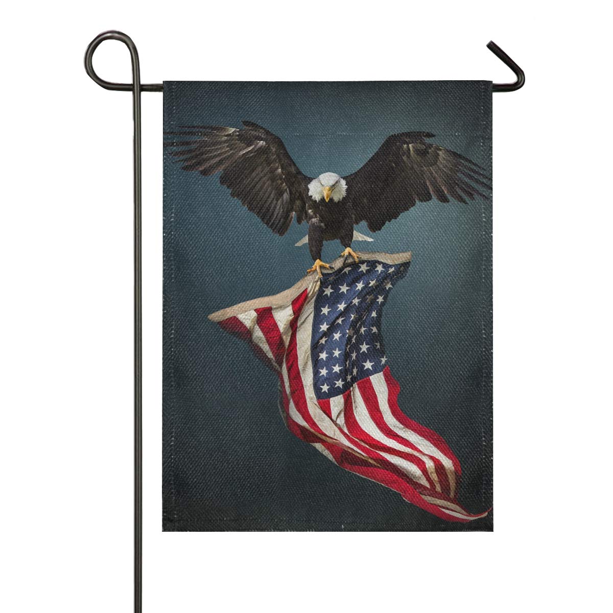 ALAZA Double Sided Burlap Garden Flag - Patriotic Eagle & American Flag Design - 12x18 Inch Outdoor Yard Decoration for Holidays & Seasons - Perfect Gift for Home & Garden Decor