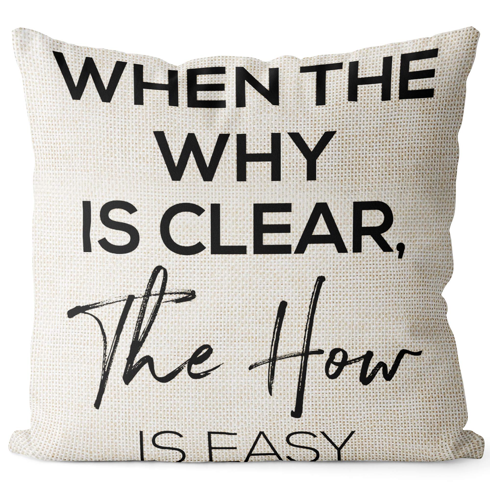 BEDSUM 18x18 Inch Linen Throw Pillow Cover - Square Decorative Cushion Case for Sofa, Couch & Bed - Breathable & Stylish Home Decor - Perfect for Living Room, Bedroom & Cozy Reading Nook
