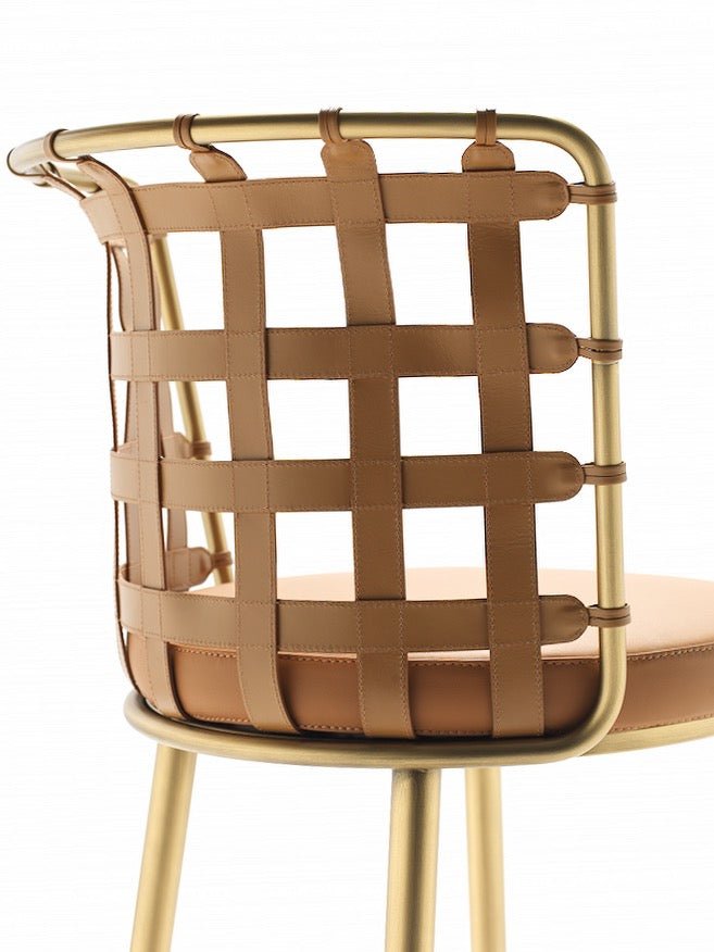 Fasem Lola Stool - Modern Wooden Bar Stool with Metal Base for Kitchen Island, Breakfast Nook & Home Decor | Comfortable & Stylish Seating Solution