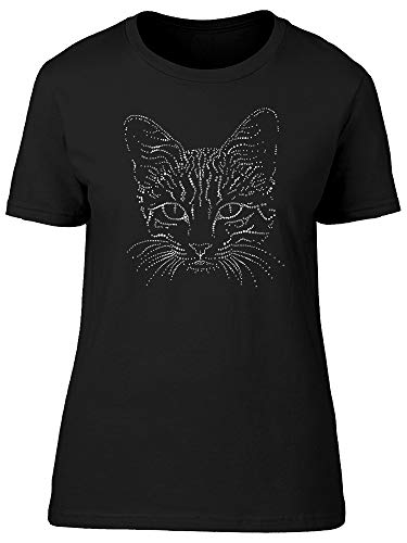 Women's Cat Outline Graphic T-Shirt - Soft Cotton Casual Tee for Everyday Wear | Perfect for Outfits, Lounge & Street Style