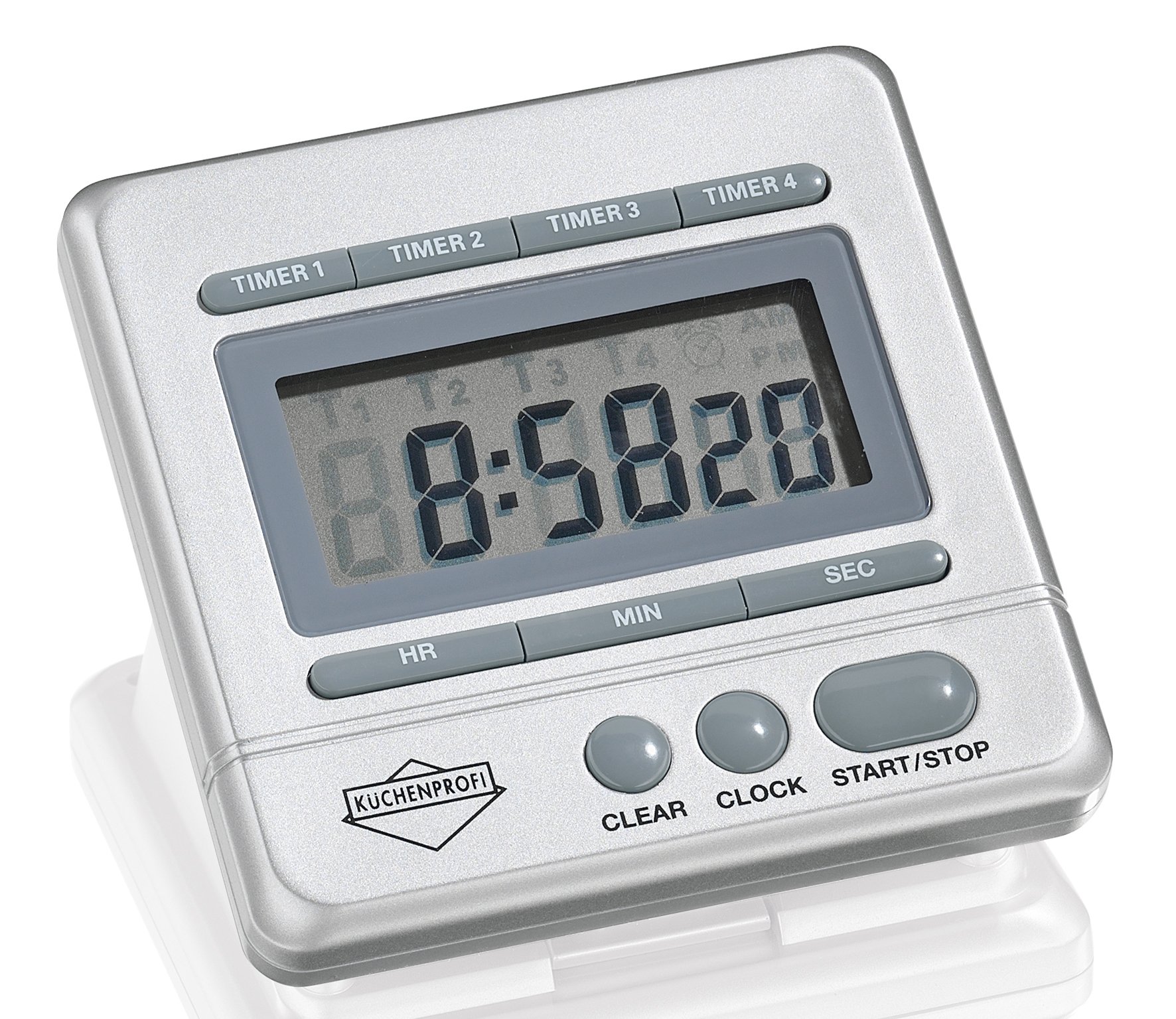 10 0927 00 00 Digital Timer with 4 Programmable Settings - Countdown & Repeat Function for Home, Office, Kitchen, and Gym Use