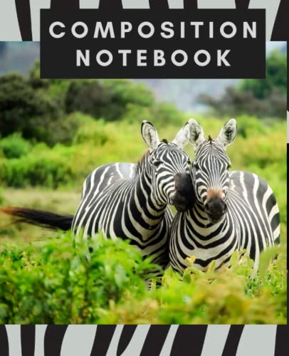 Zebra Composition Notebook - 200 Lined Pages with Unique Zebra Shadow Design, 7.5