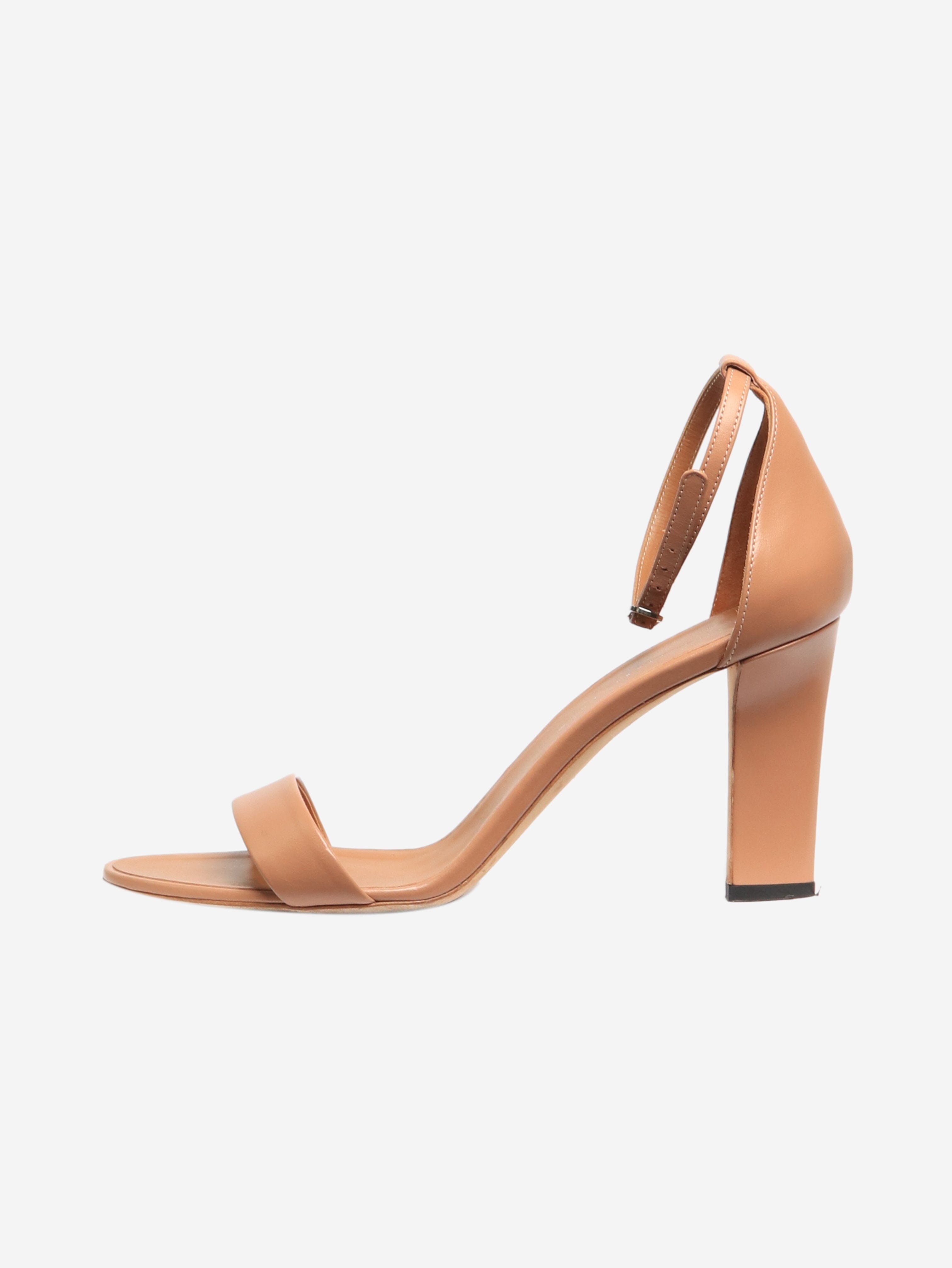 Stylish Blush Leather Sandal Heels - Women's Size EU 41 (US 10) - Perfect for Summer Weddings, Beach Vacations & Date Nights