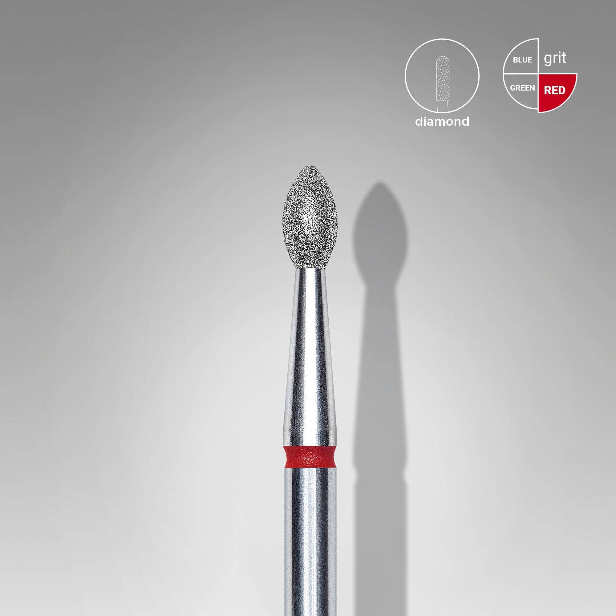 Staleks Diamond Nail Drill Bit - 2.5mm Pointed Bud Red for Professional Manicure & Pedicure | Perfect for Nail Salons, Home Grooming & DIY Nail Art