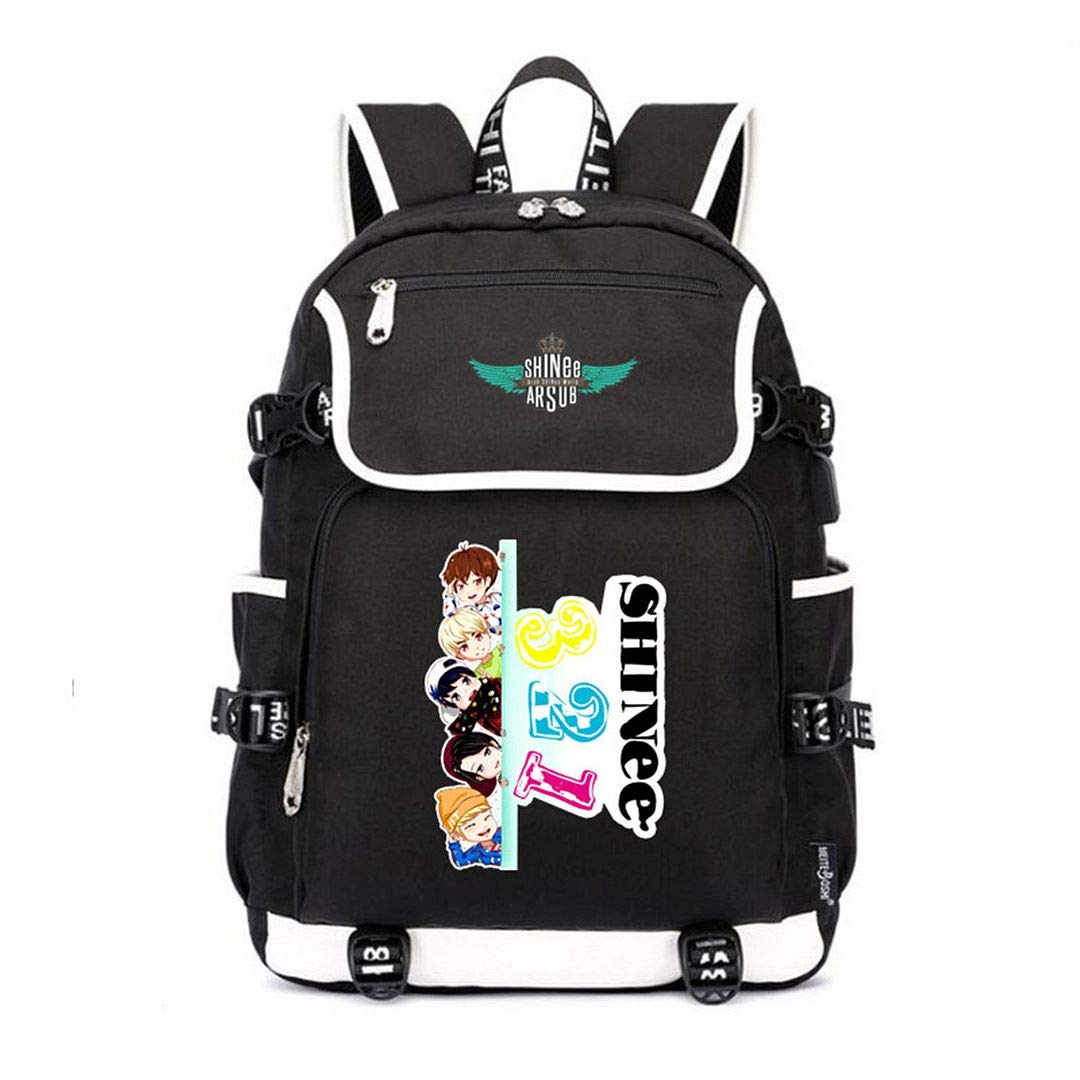 JUSTGOGO Korean KPOP SHINee Backpack - Lightweight Daypack, School Bag, Handbag & Bookbag for Students, Travel & Daily Use | Durable Mochila for College, Work & Kpop Fans