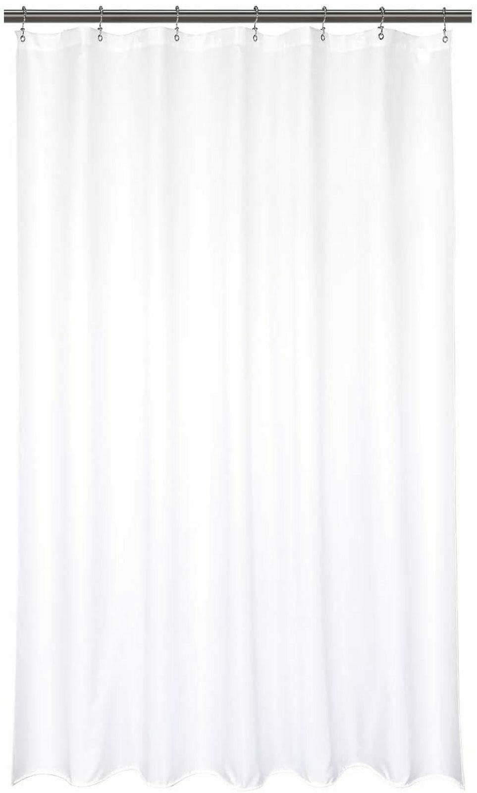Premium 42x72 Inch White Slirr Fabric Shower Curtain Liner - Waterproof Bathroom Shower Stall & Bathtub Curtain for Modern Bathroom Decor - Perfect for Home, Hotel, and Spa Use