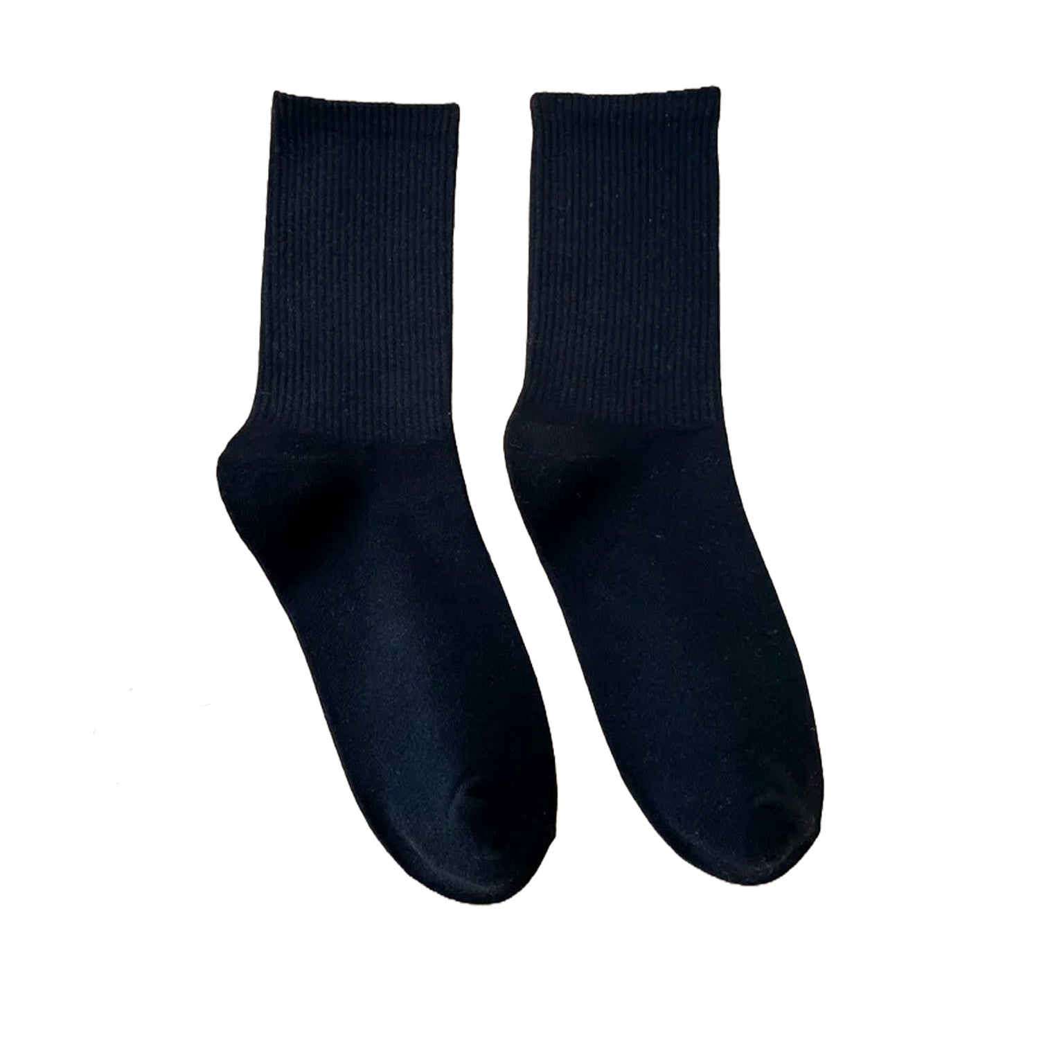 FLOOF Basic Crew Socks for Men & Women - Soft Cotton Black Ankle Socks - Comfortable Everyday Wear for Work, Gym & Casual Outfits