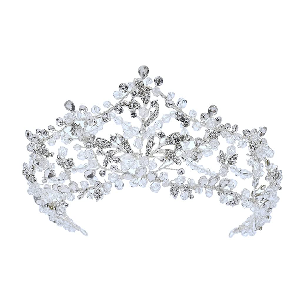 Sparkling Rhinestone Tiara for Bride - Elegant Crystal Heart Wedding Crown Hair Accessories | Perfect for Bridal, Pageant, Prom, and Special Occasions