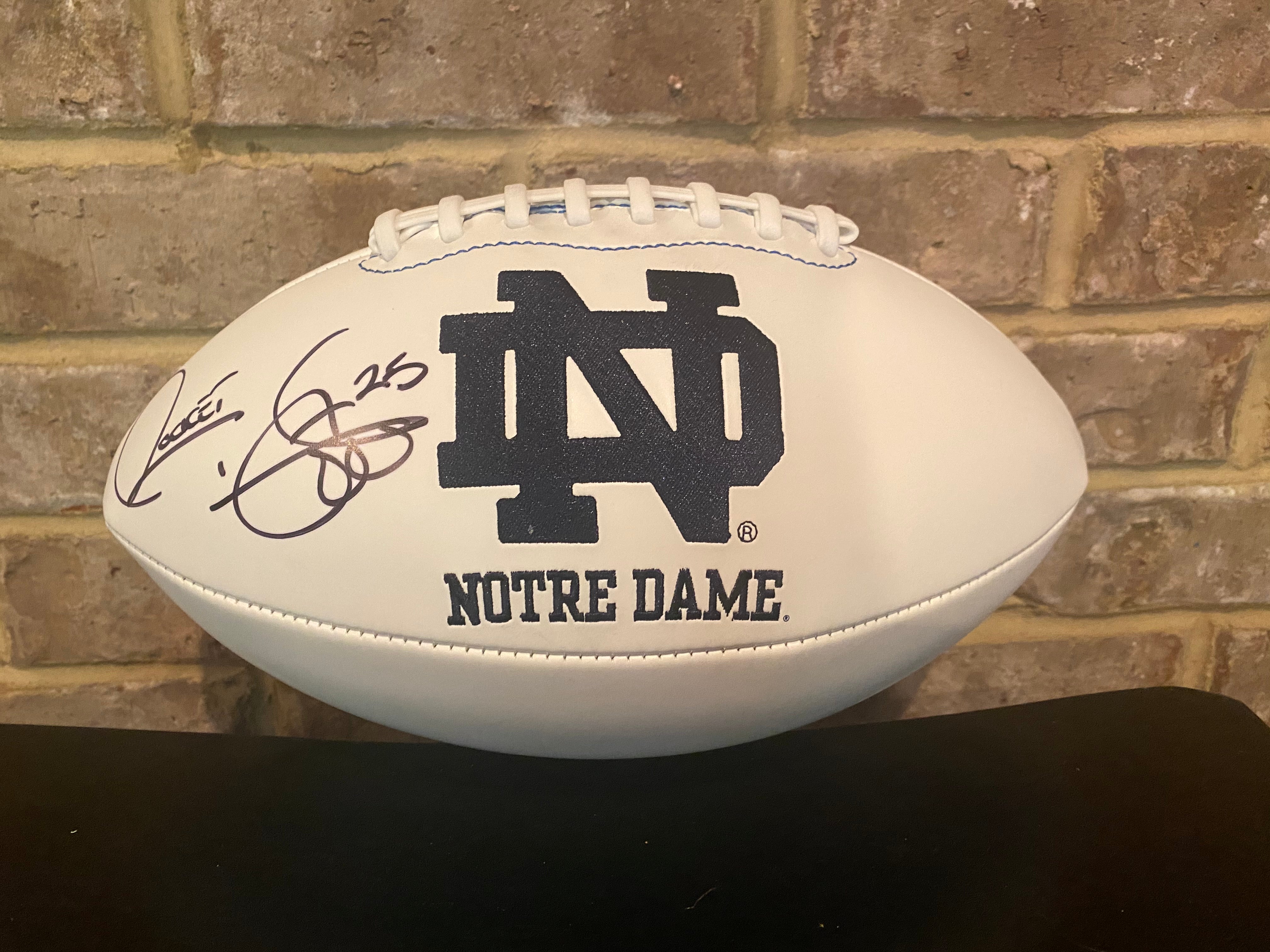 Authentic Raghib 'Rocket' Ismail Autographed Notre Dame Fighting Irish Football - Collectible Memorabilia for Sports Fans, Home Decor, and Man Cave Display