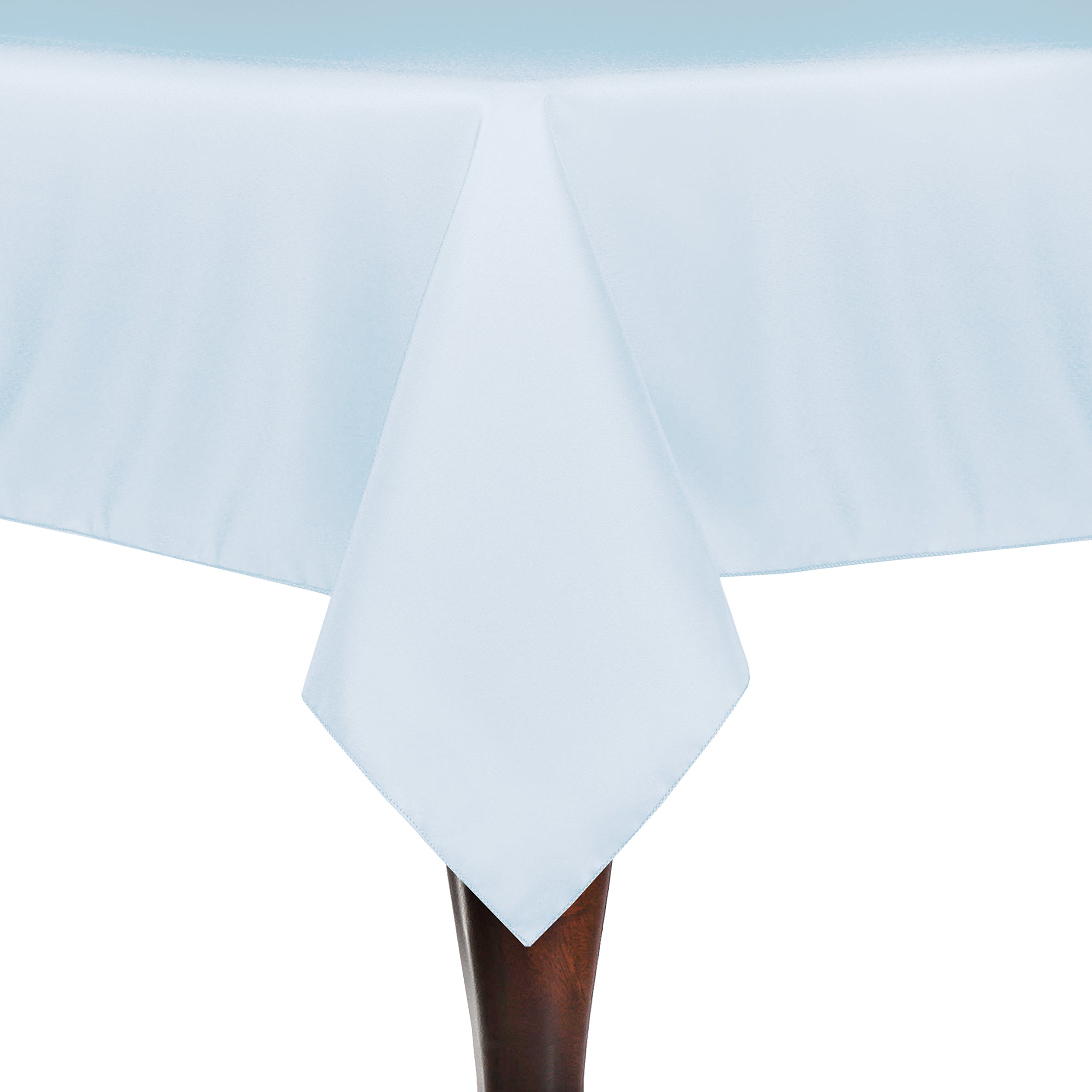 10 Pack 60 x 84 Inch Rectangular Polyester Linen Tablecloth - Ice Blue - Wrinkle & Stain Resistant - Perfect for Weddings, Parties, Restaurants & Home Decor