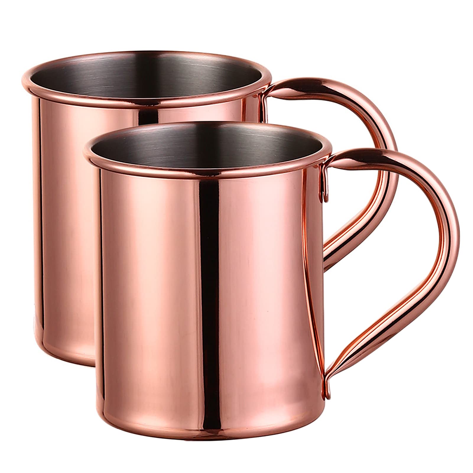 Premium 410ML Stainless Steel Beer Mugs with Handles - Rose Gold Reusable Wine Tumblers, Unbreakable Schnapps Cups for Outdoor Camping, Picnics & Parties (2-Pack)