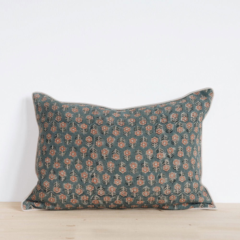 Handmade Linen Block Printed Pillow Cover No. 0271 - Bohemian Home Decor for Living Room, Bedroom & Sofa
