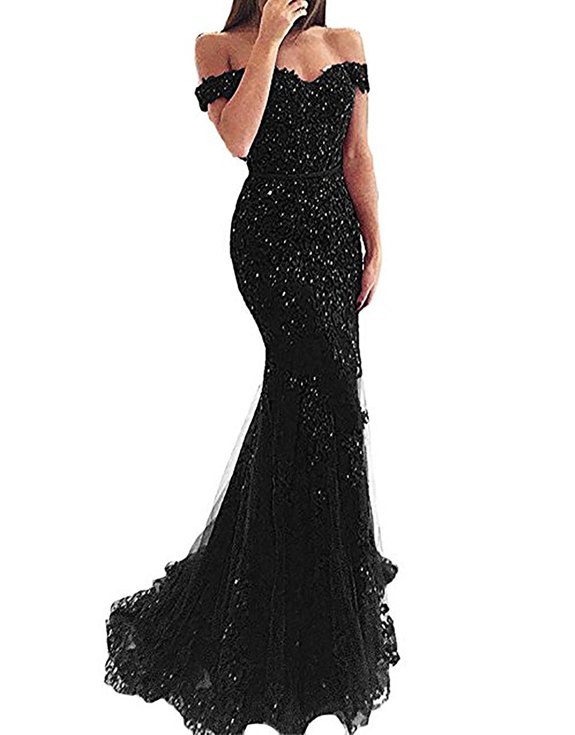 Zechun Women's Elegant Mermaid Off Shoulder Lace Prom Dress - Sexy Evening Gown for Homecoming, Wedding, Party & Special Occasions
