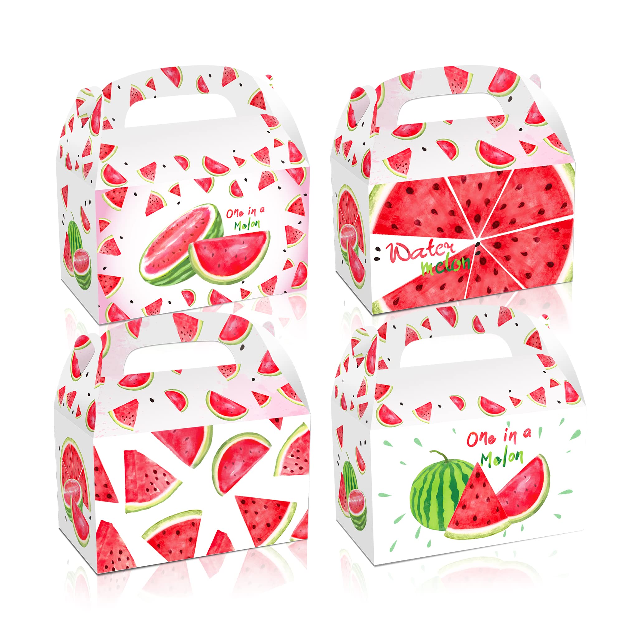 12-Pack Watermelon Party Gift Boxes for Kids - Birthday Favors & Candy Treats for Girls' Parties