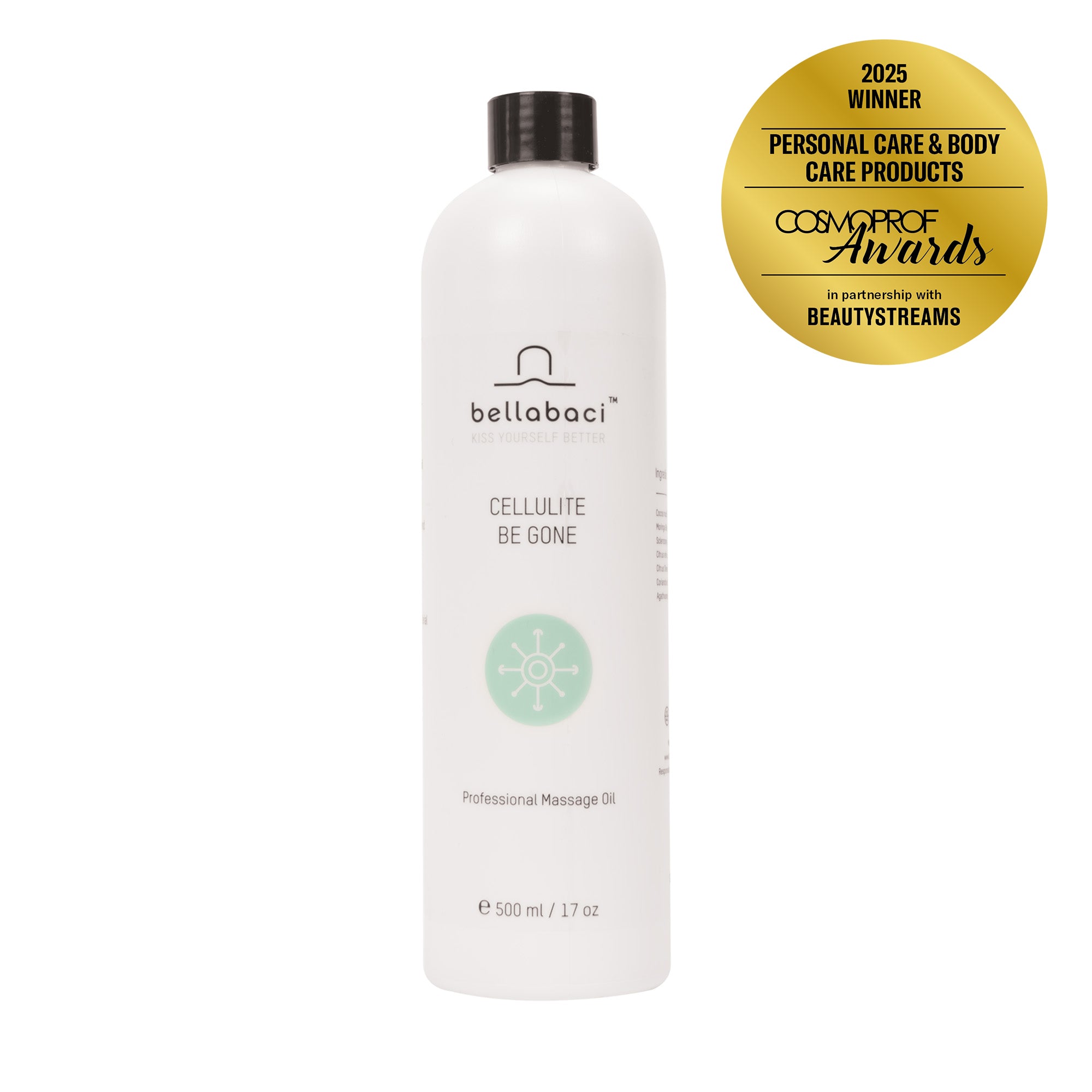 Bellabaci Cellulite Be Gone Professional Wellness Oil - 17 fl oz for Body Contouring & Skin Tightening | Perfect for Post-Pregnancy, Weight Loss & Spa Treatments