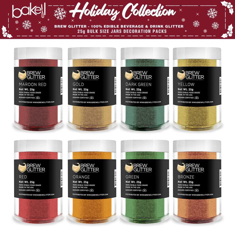 Festive Christmas Glitter Combo Pack A - 8 Piece Set (25g Jars) for Holiday Crafts, DIY Decorations & Gift Wrapping | Premium Cosmetic-Grade Glitter for Nail Art, Slime Making & Party Supplies