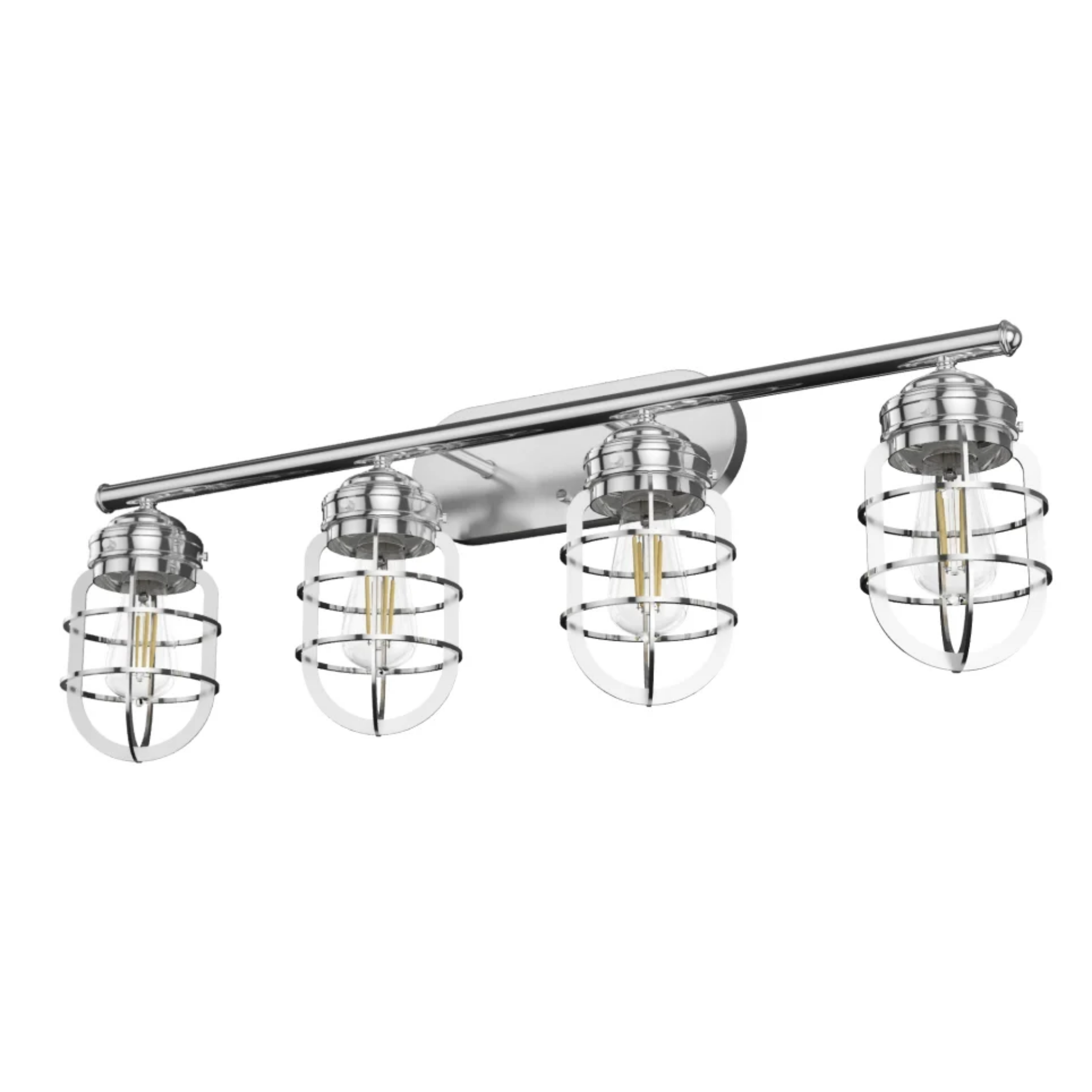 Hunter Starklake 4-Light Chrome Vanity Light Fixture - Perfect for Bathroom, Dressing Room & Makeup Area Lighting