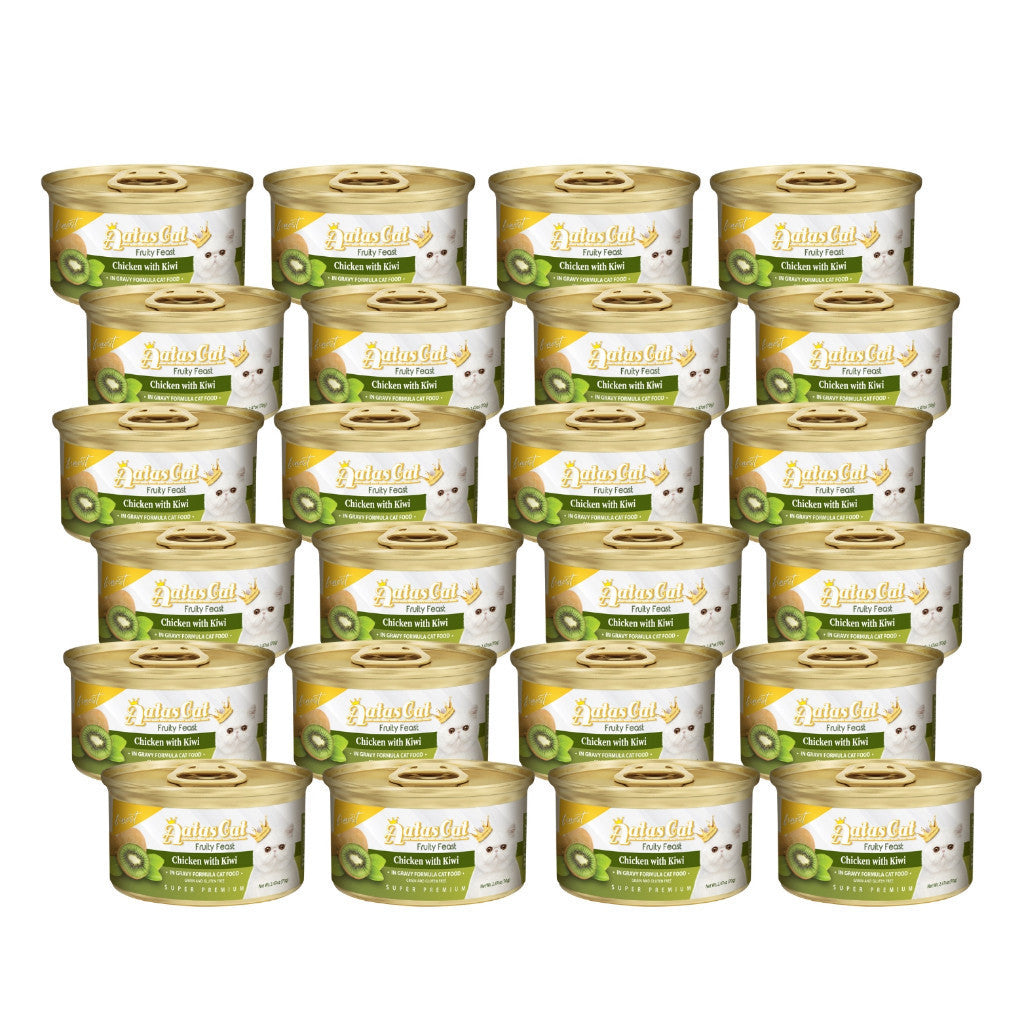 [24-Pack] Aatas Premium Wet Cat Food Variety Bundle - Fruity Feast in Gravy & Diamond Dinner in Jelly - Complete Nutrition for Adult Cats - Perfect for Daily Meals, Weight Management & Picky Eaters