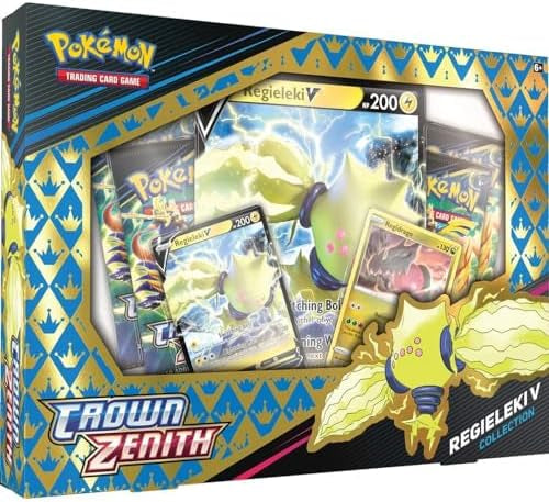Pokemon Crown Zenith Regieleki V Collection Box - Exclusive Trading Cards, Holo Foil & Booster Packs | Perfect for Collectors, Battles & Gifts