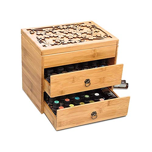 Premium Wooden Essential Oil Storage Box - 3-Layer Protective Design for 5ml Vials, Natural Finish (26x18x24.5cm) | Perfect for Aromatherapy, Home Decor & Organizing Essential Oils Collection