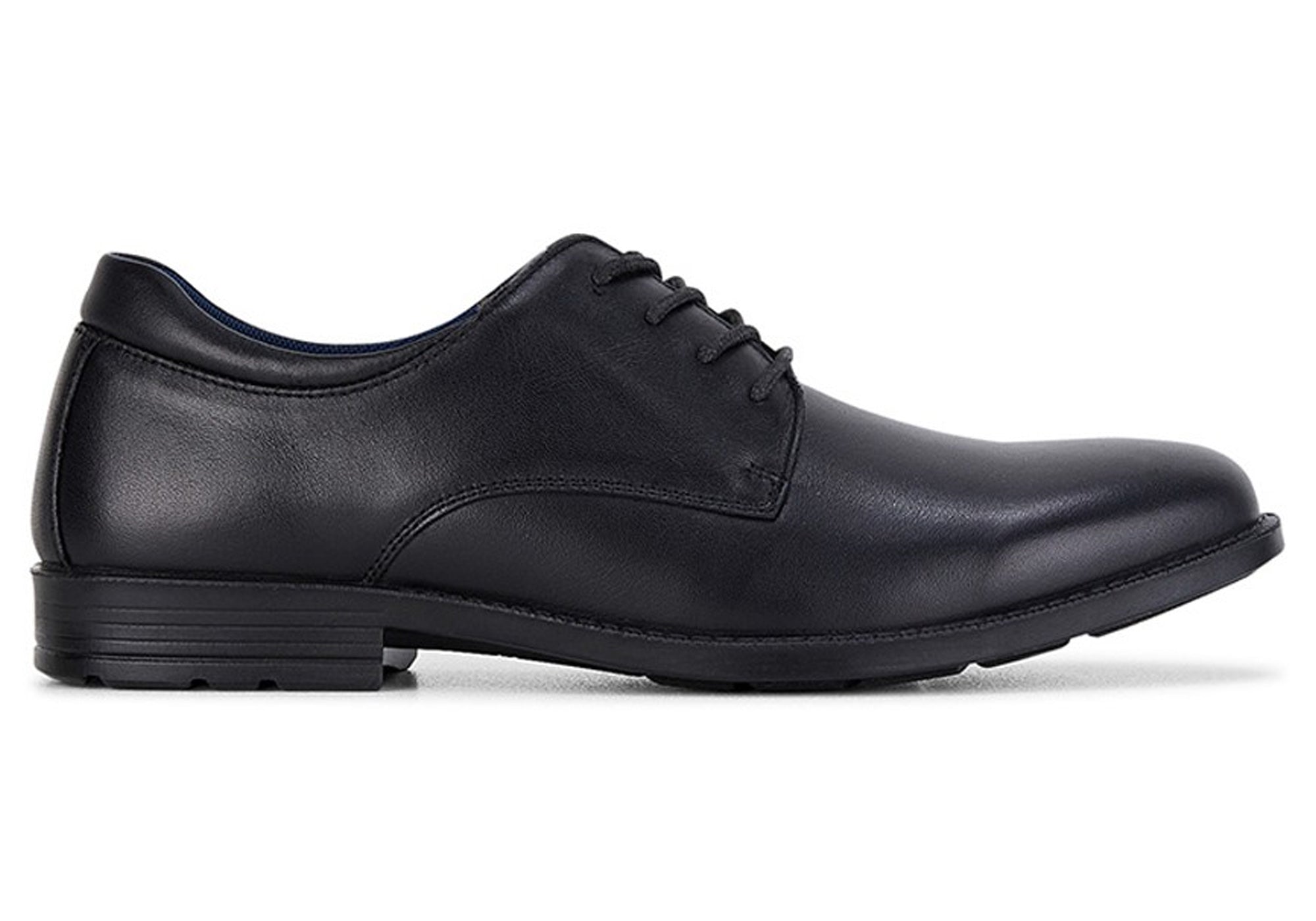 Clarks Boston Senior Black Leather School Shoes for Boys & Girls - Comfortable E Width for All-Day Wear - Perfect for School, Uniforms & Formal Occasions