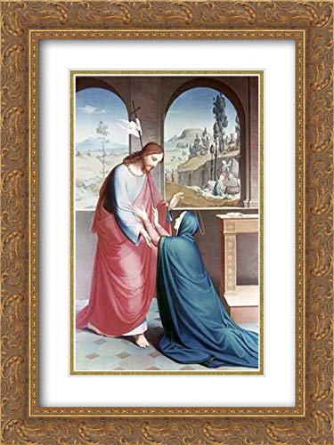 15x18 Gold Ornate Framed Double Matted Museum Art Print - Jesus Appears to His Mother Religious Wall Decor for Home, Church & Office