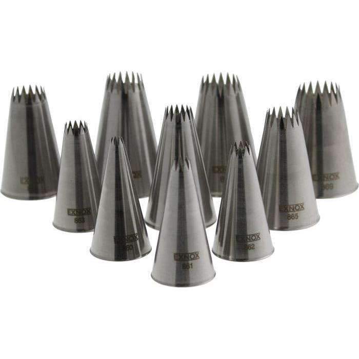 10-Piece French Fluted Piping Tips Set for Cake Decorating, Cupcakes, and Pastry - Professional Baking Tools for Home Bakers
