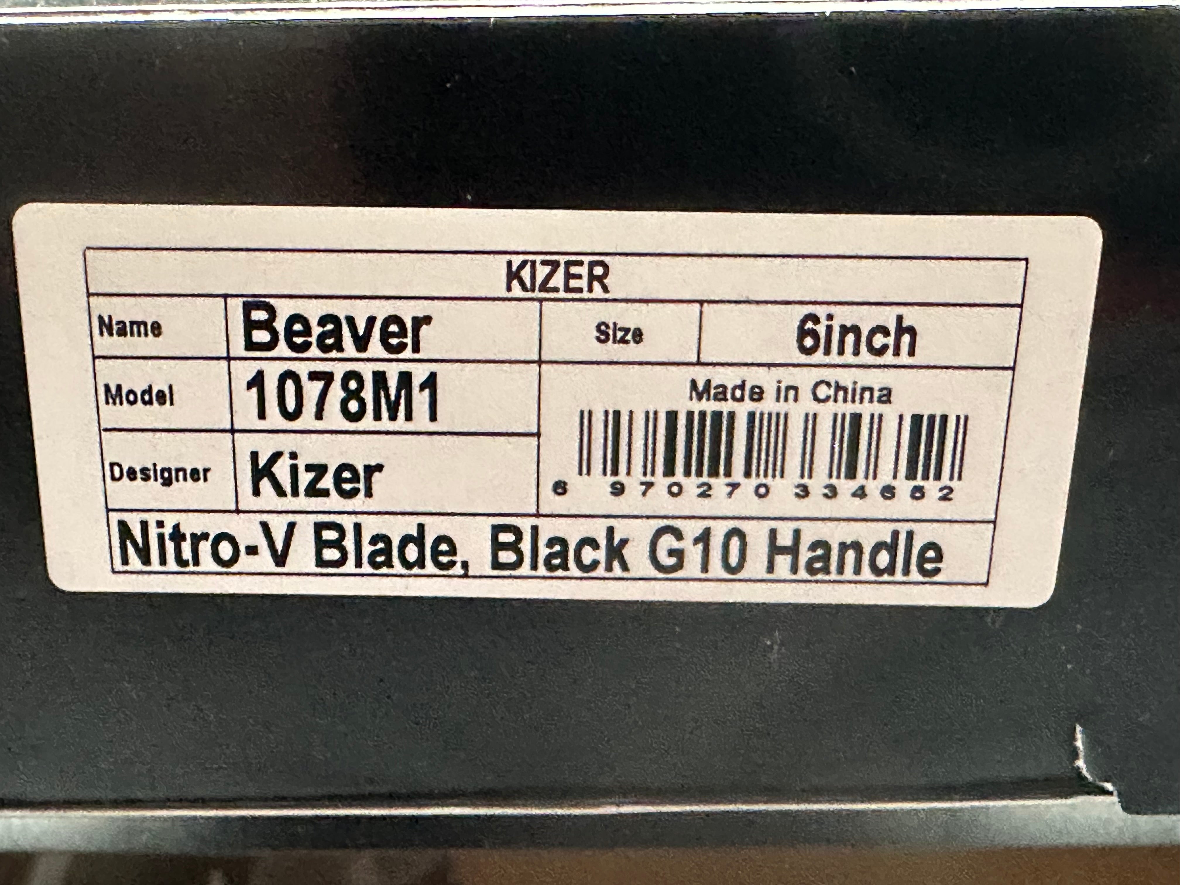 Kizer BEAVER Folding Pocket Knife - NITRO V Steel Blade with Black G10 Handle - EDC Utility Knife for Camping, Hiking & Outdoor Adventures (Model 1078M1)