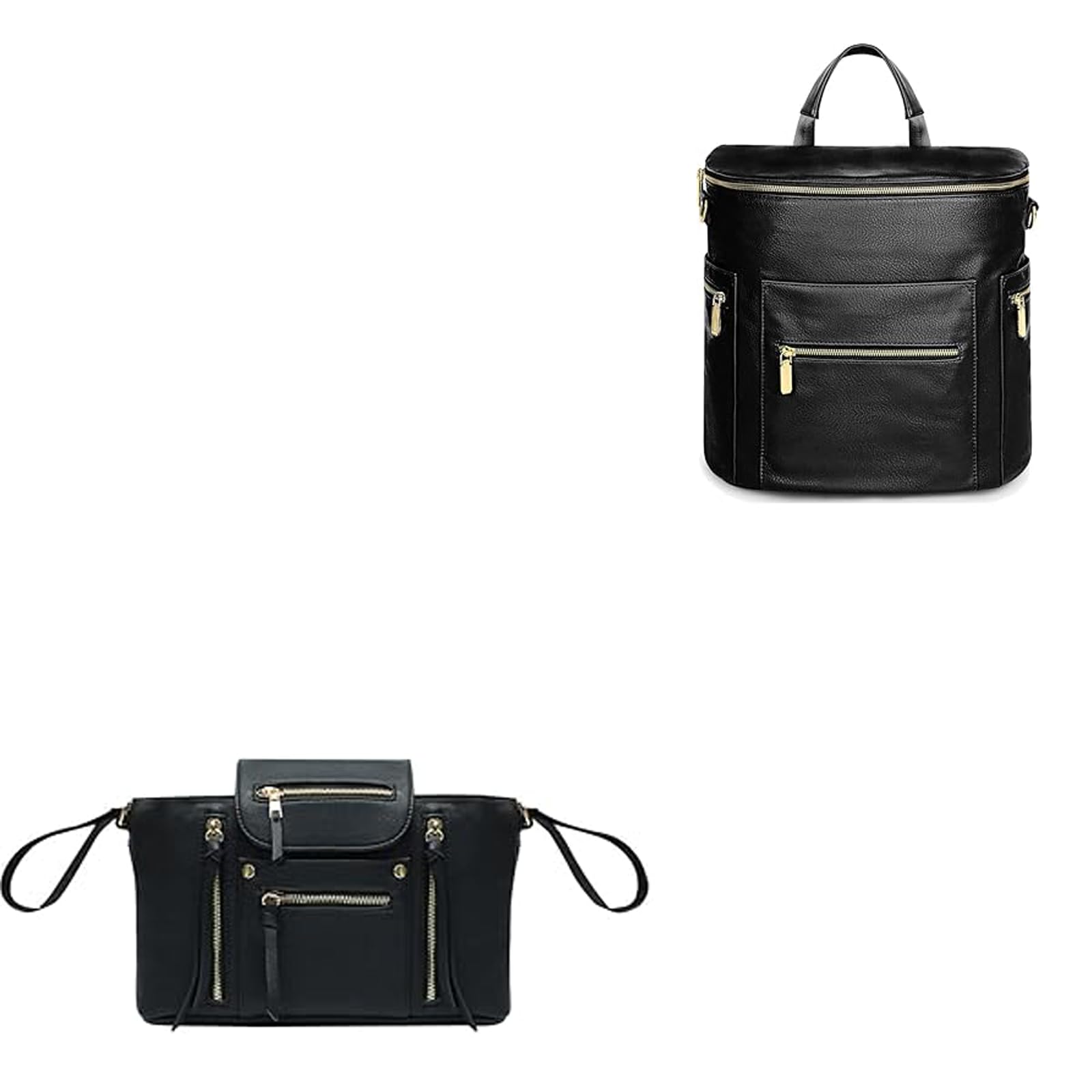 Miss Fong Premium Leather Diaper Backpack - Stylish Baby Bag with Changing Pad & Stroller Organizer | Perfect for Parenting, Travel & On-the-Go Moms