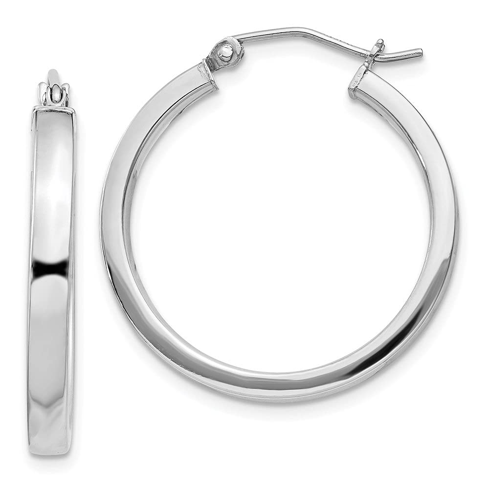 925 Sterling Silver Rhodium-Plated Square Tube Hoop Earrings for Women | Hypoallergenic Fine Jewelry | Perfect for Everyday Wear, Parties & Gifts