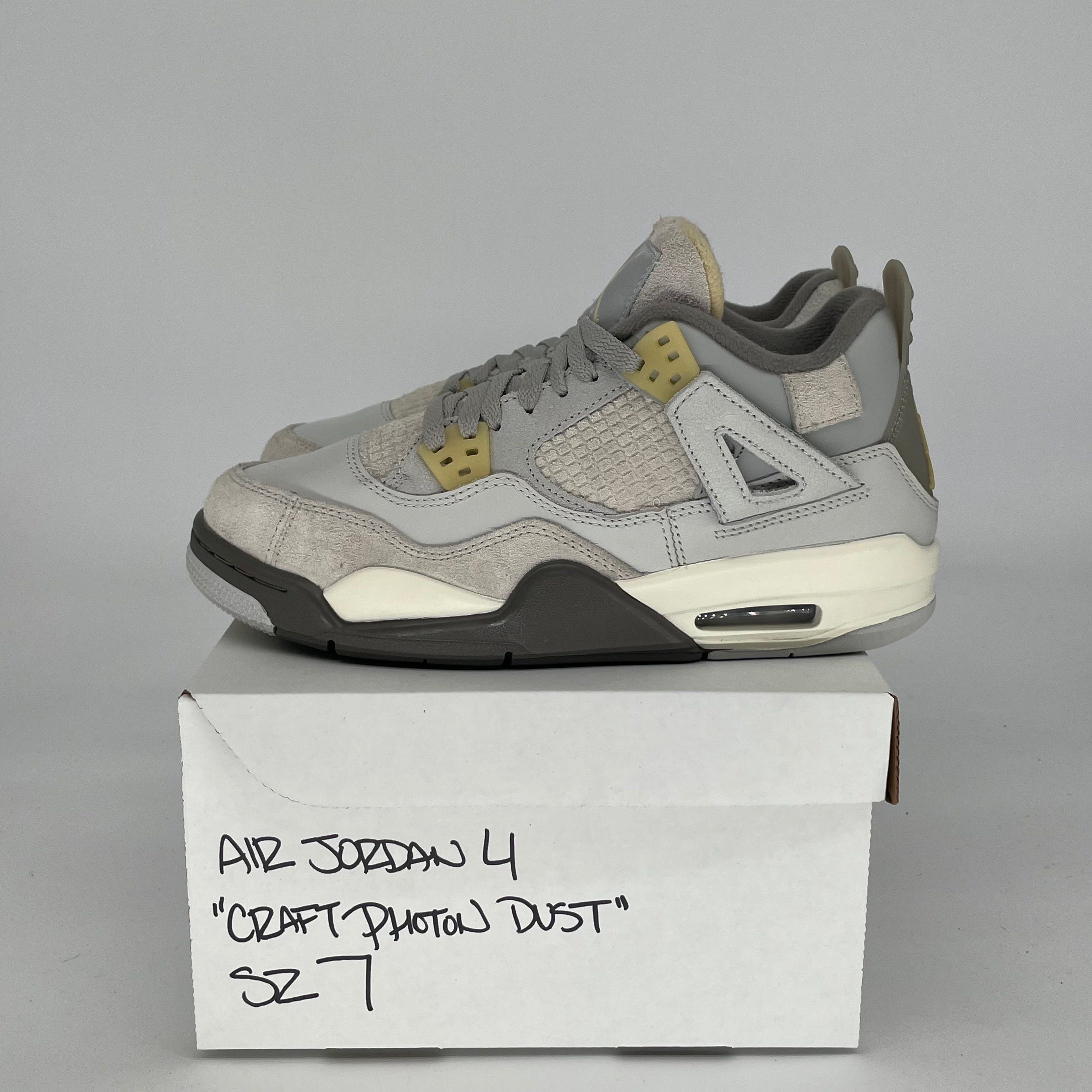 AIR JORDAN 4 CRAFT PHOTON DUST Sneakers - Women's Size 7/8.5W (DV2262-021) | Retro Basketball Shoes for Casual Wear & Street Style Fashion