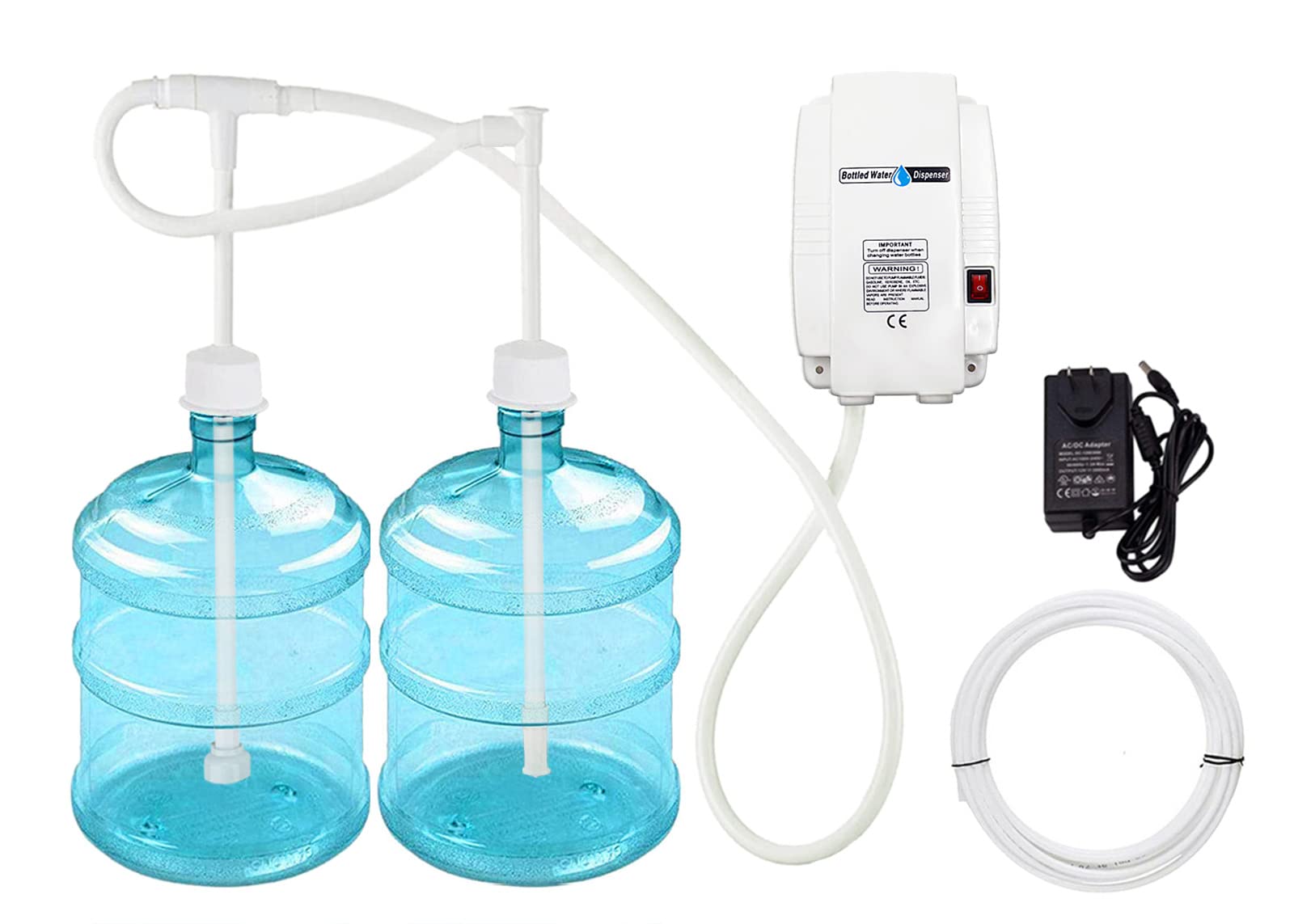 12V Upgraded 5 Gallon Water Dispenser Pump System - 60PSI High Pressure for Fridge Ice Maker & Faucet, Dual Inlet Bottle Water Pump (Perfect for Home, Office, RV, and Camping Use)