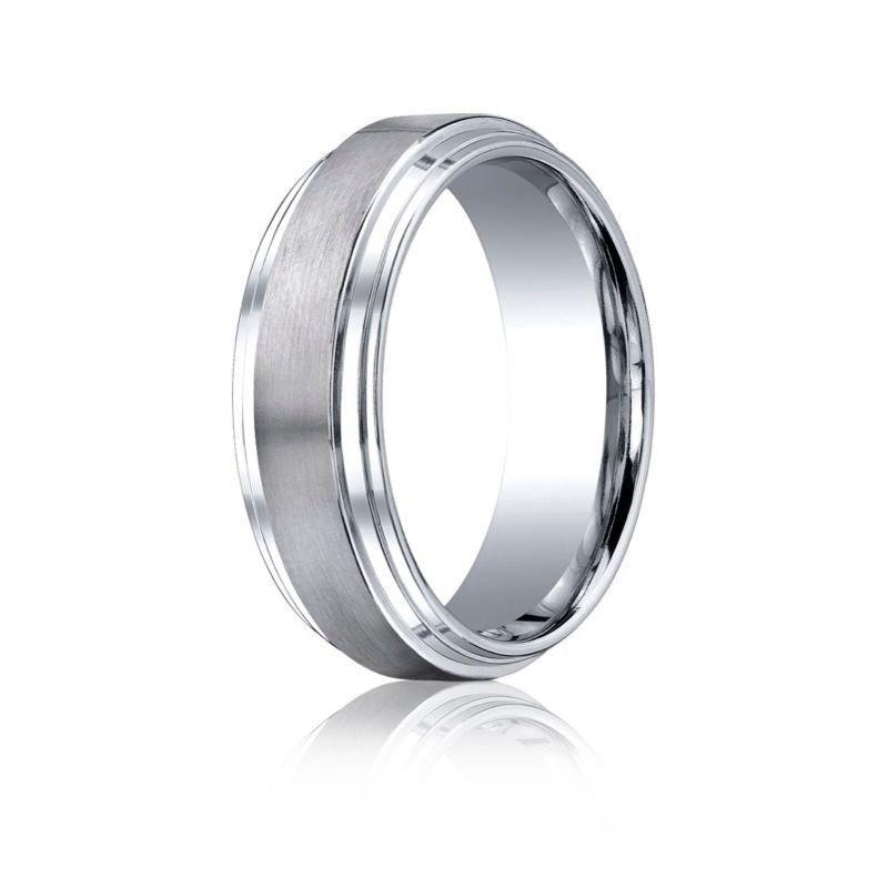 8MM Cobalt Double Ridged Men's Wedding Band - Durable & Comfortable Ring for Engagement, Anniversary, and Everyday Wear