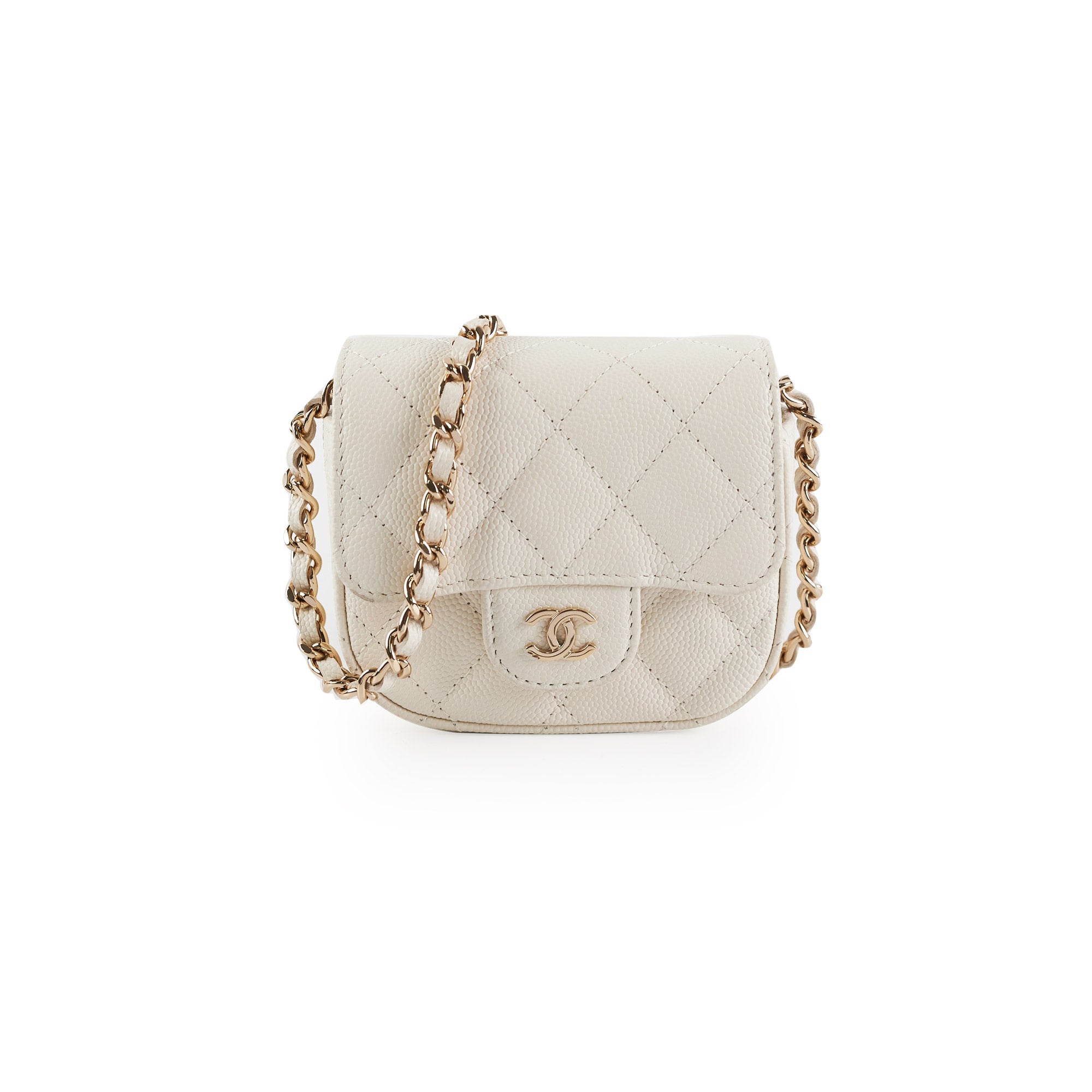 Chanel Caviar Quilted Micro Bag in White - Luxury Mini Crossbody Purse for Women, Perfect for Evening Parties & Special Occasions