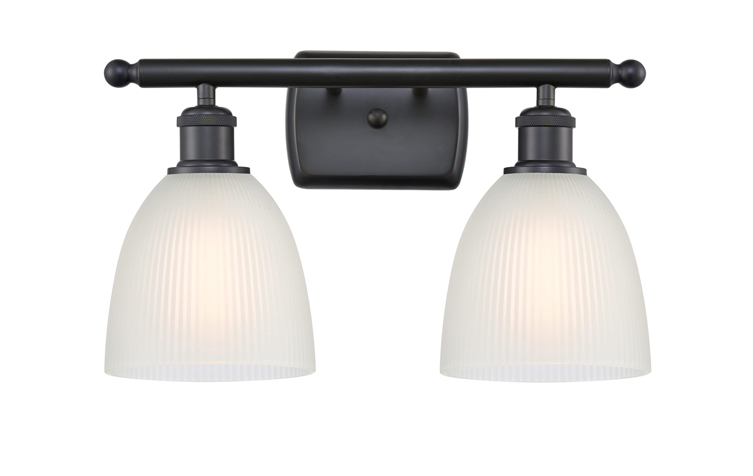 Innovations Lighting 516-2W-BK-G381 Castile 2-Light Bathroom Vanity Light - Black Finish, Modern Design - Perfect for Bathroom, Powder Room, and Dressing Area Lighting